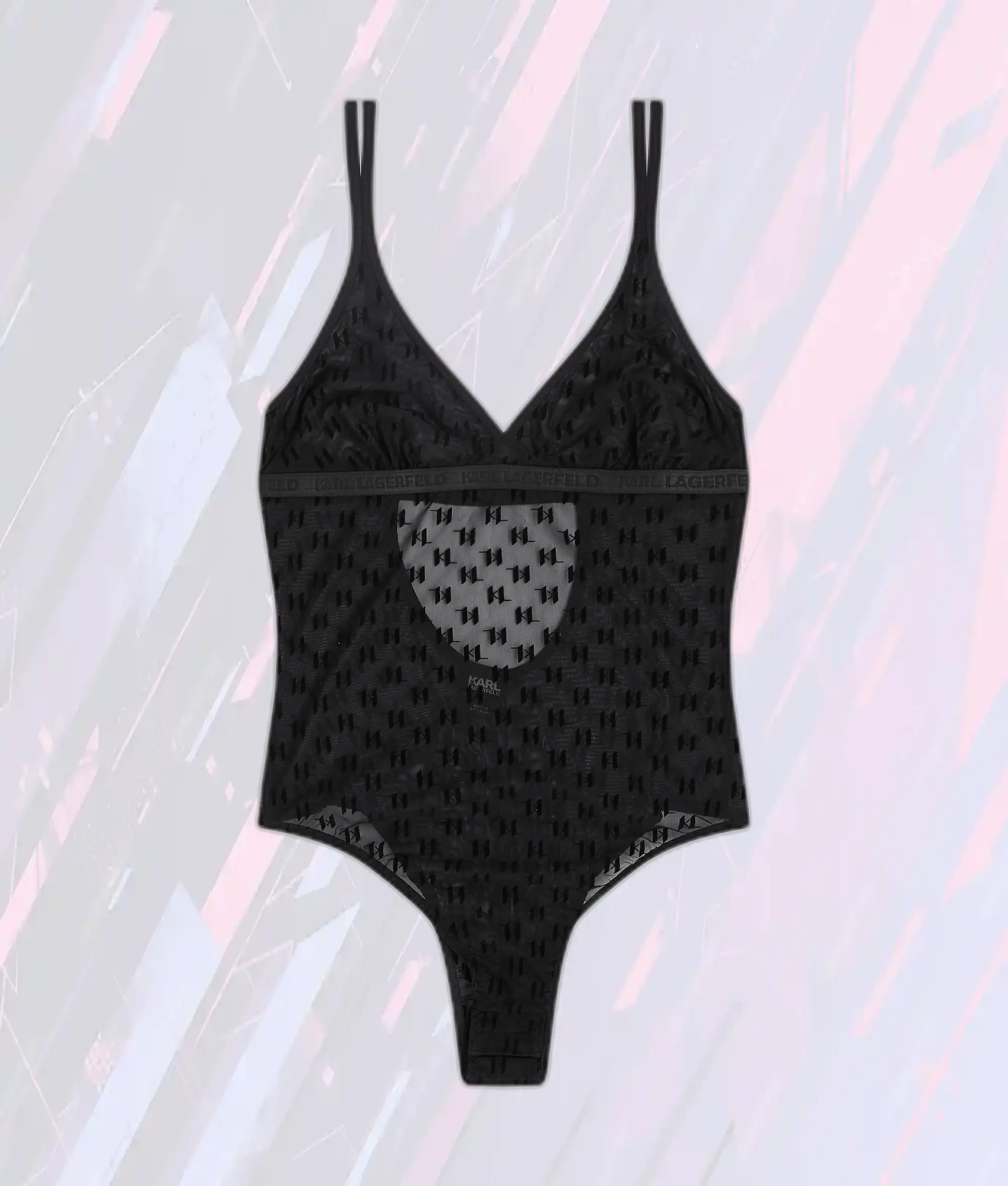 Karl Lagerfeld Body Noir à Motif Monogramme KL