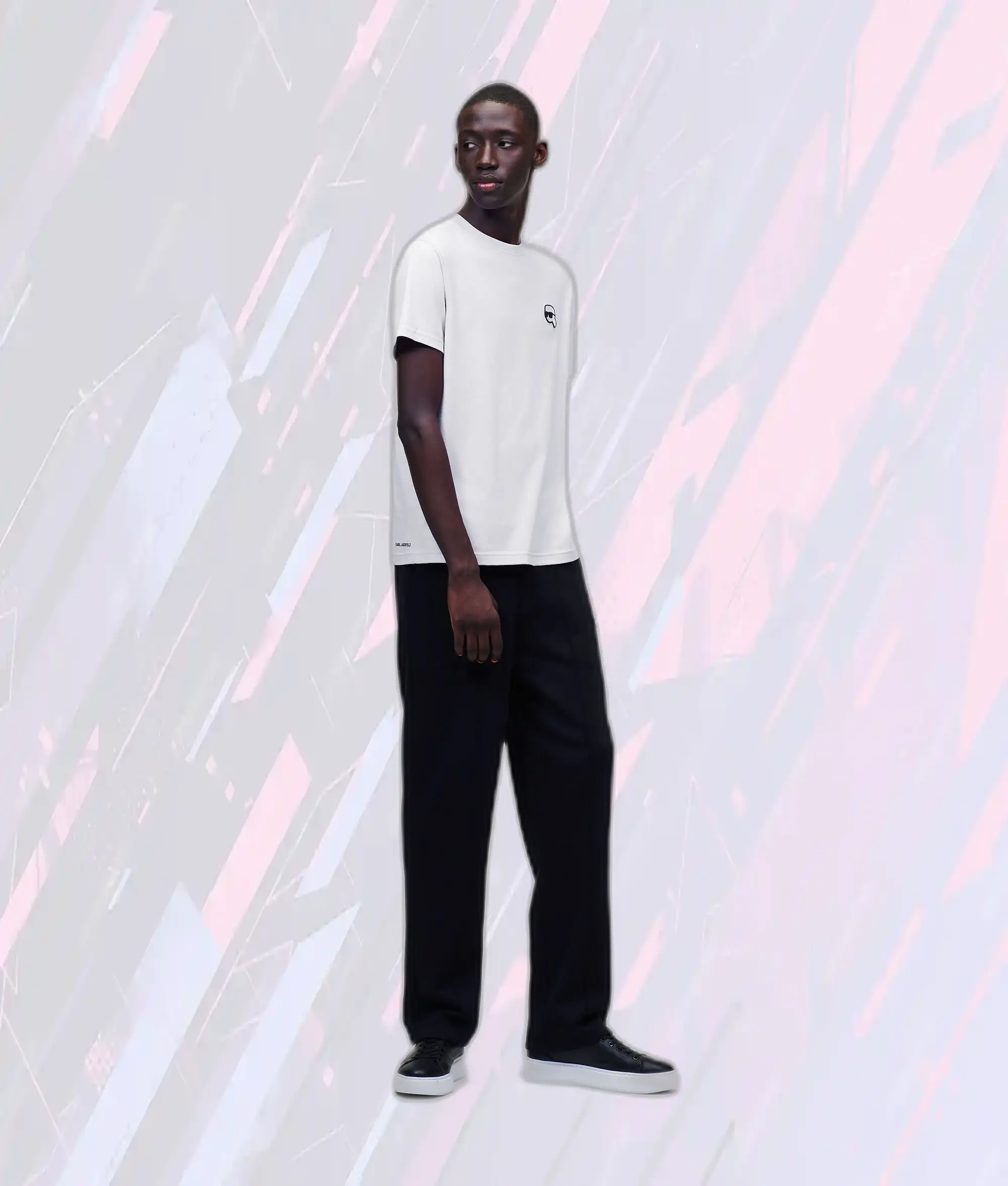 Karl Lagerfeld T-shirt Blanc Édition Limitée avec Patch Iconique
