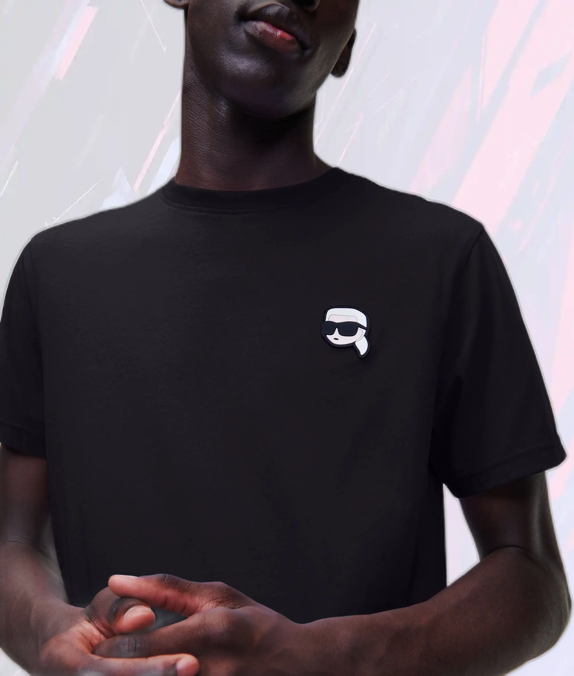 T-Shirt Karl Lagerfeld Noir à Pièce Iconique