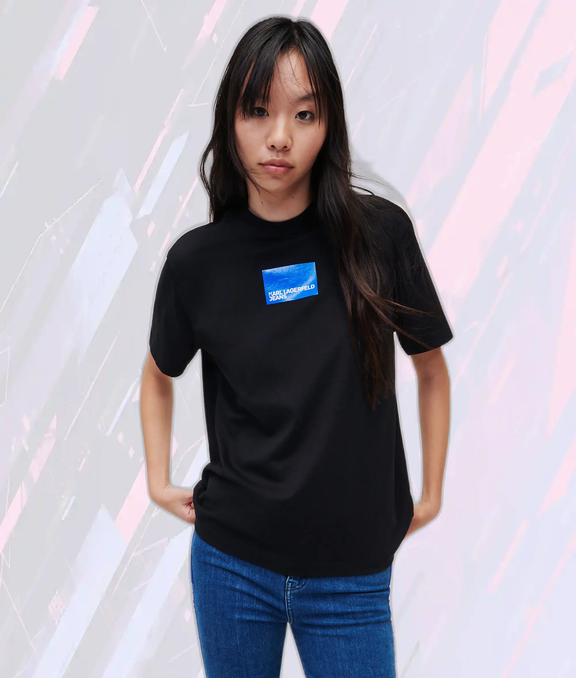 T-Shirt Coton Karl Lagerfeld Noir Manches Courtes Modèle KLJ