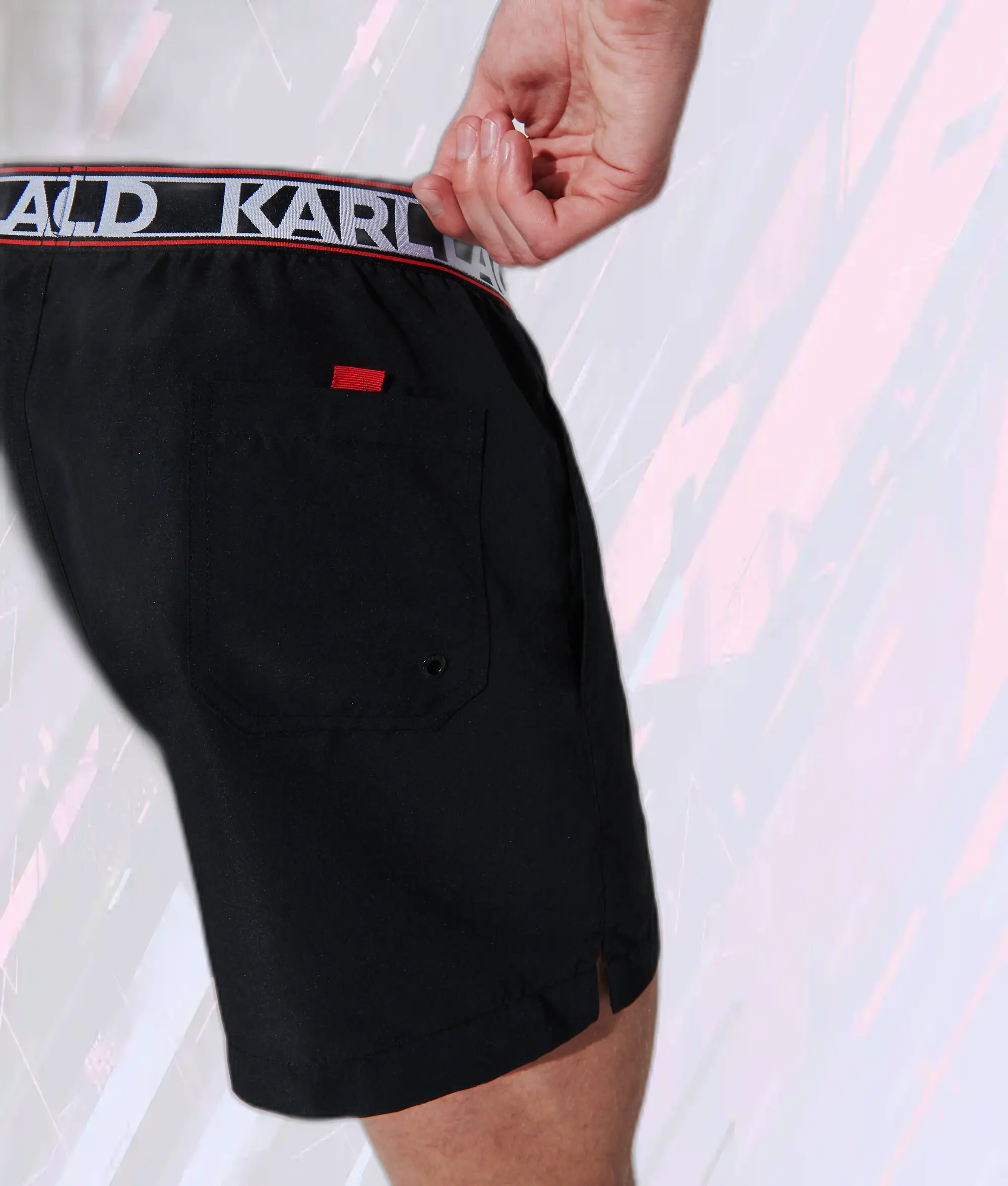 Karl Lagerfeld - Shorts de Baignade Essentiels Noir à Logo Karl