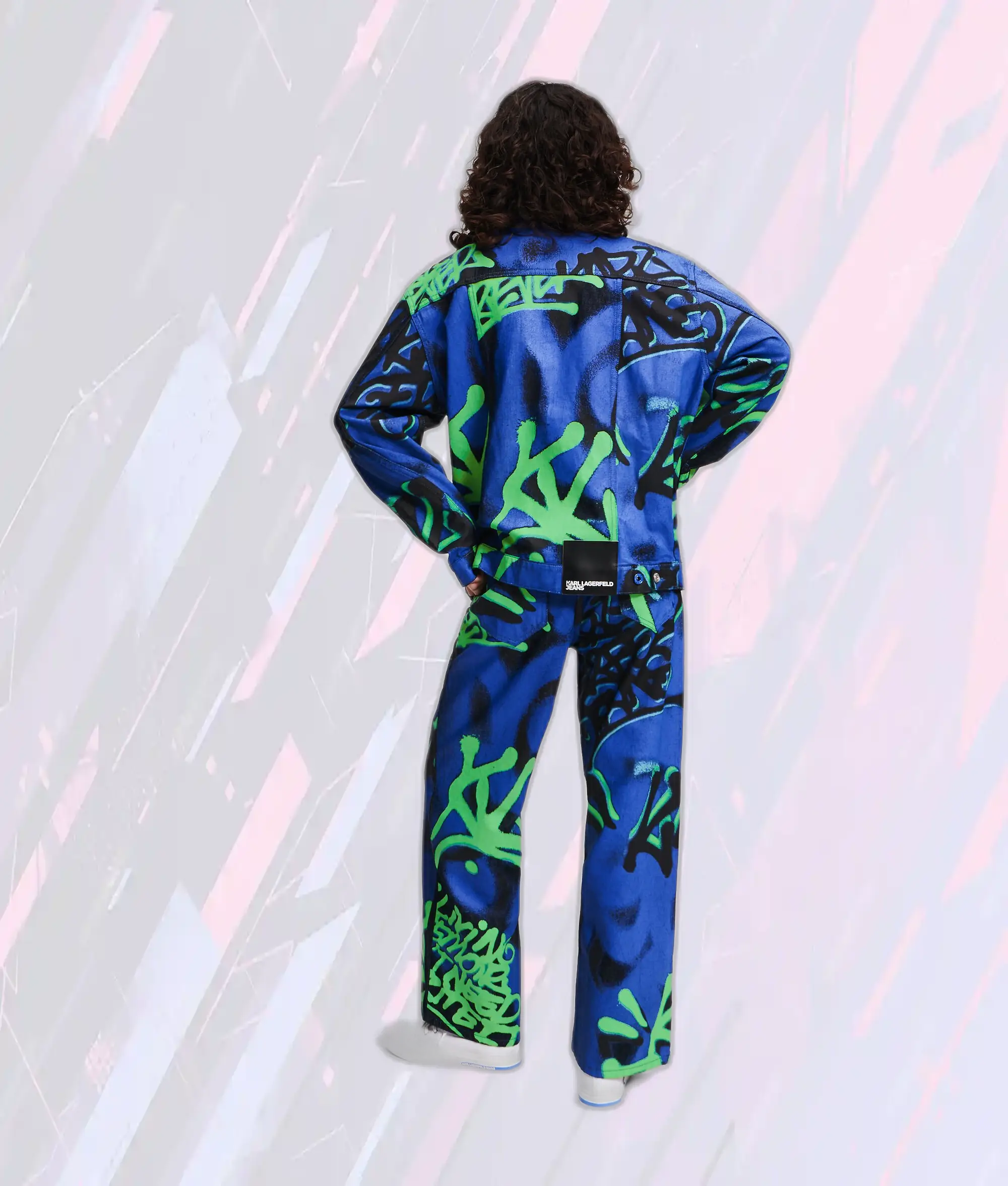Veste en Jean Karl Lagerfeld x Crapule2000 - Motif Bleu Délavé Édition Limitée Klj