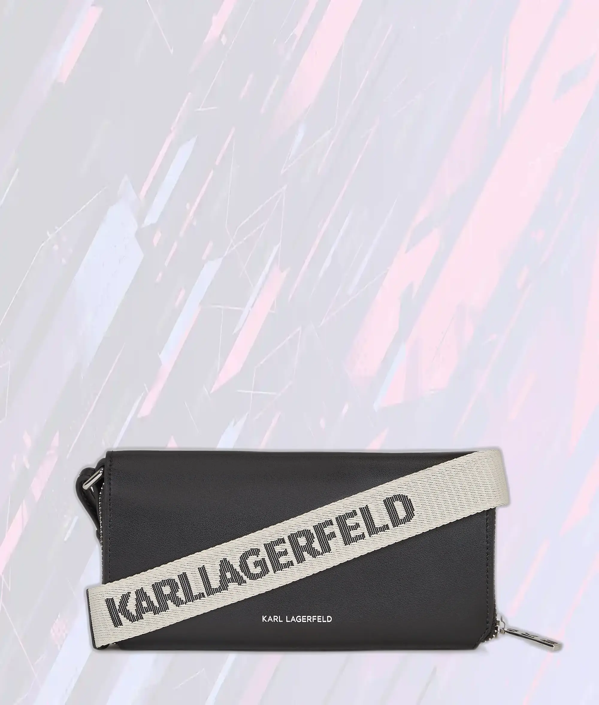 Karl Lagerfeld Pochette Logo K Cercle Perforé Noir