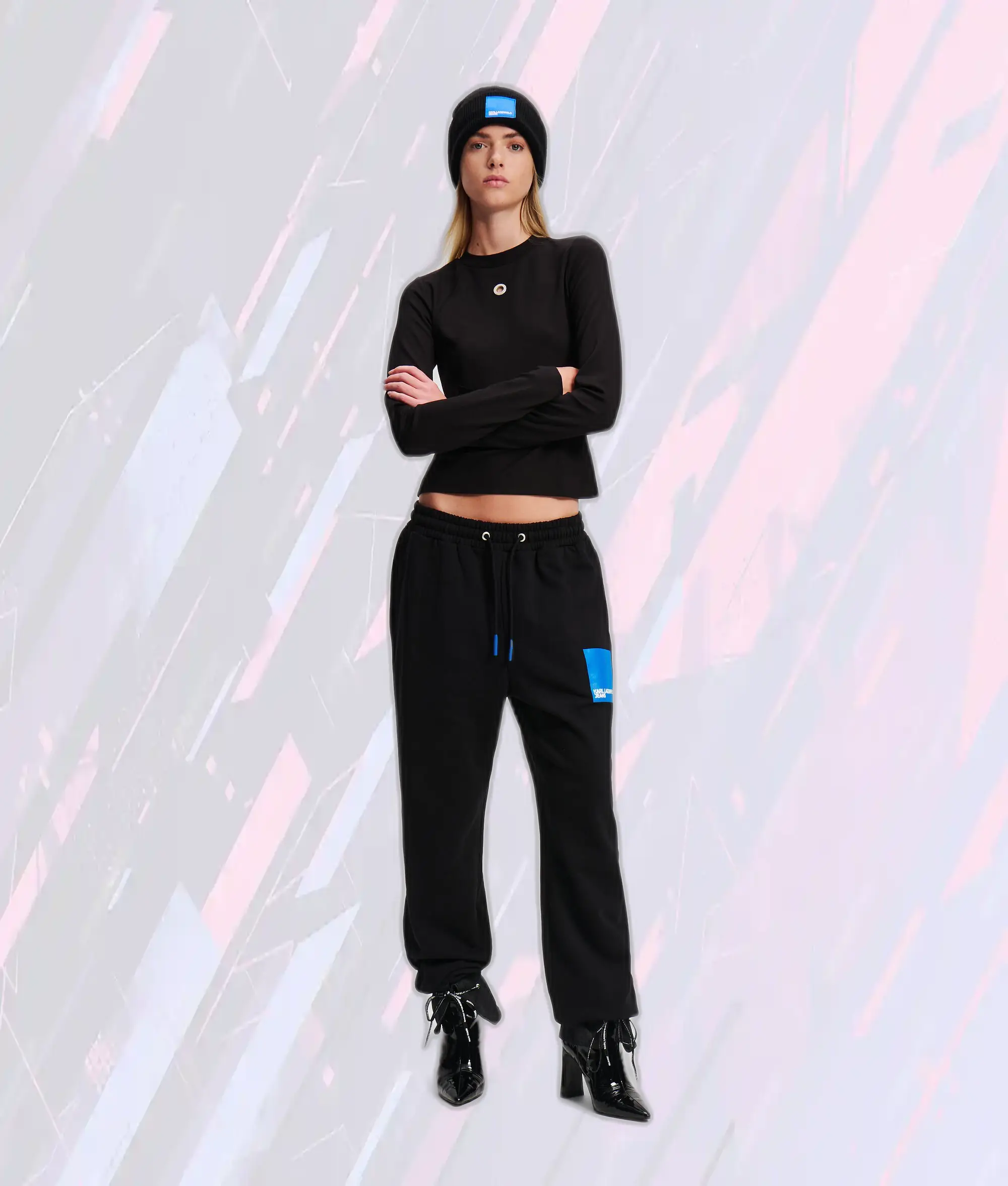 Pantalon détente Noir Karl Lagerfeld - Modèle KL-J Confort Premium