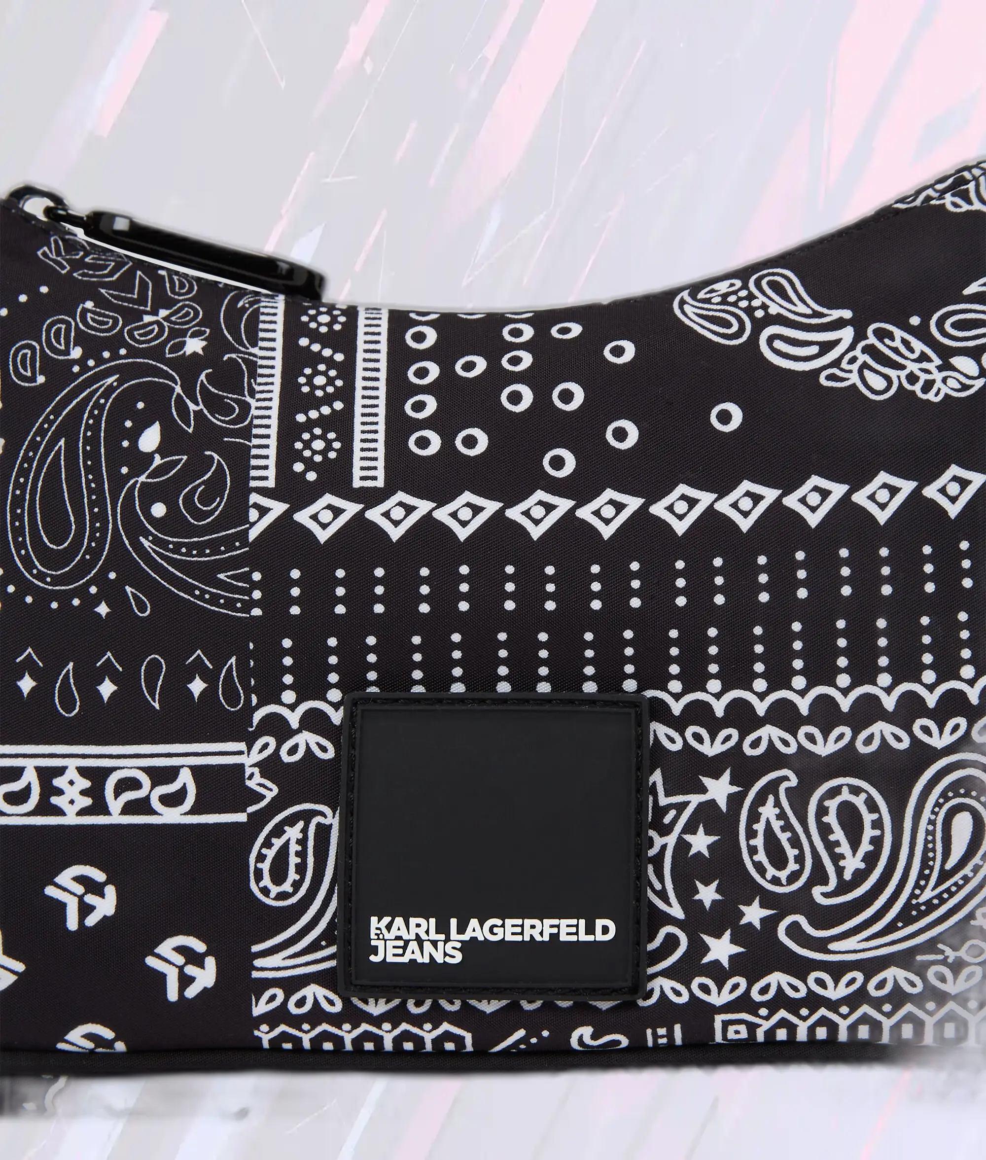 Sac à Bandoulière Urbain en Nylon Karl Lagerfeld AOP Bandana Noir