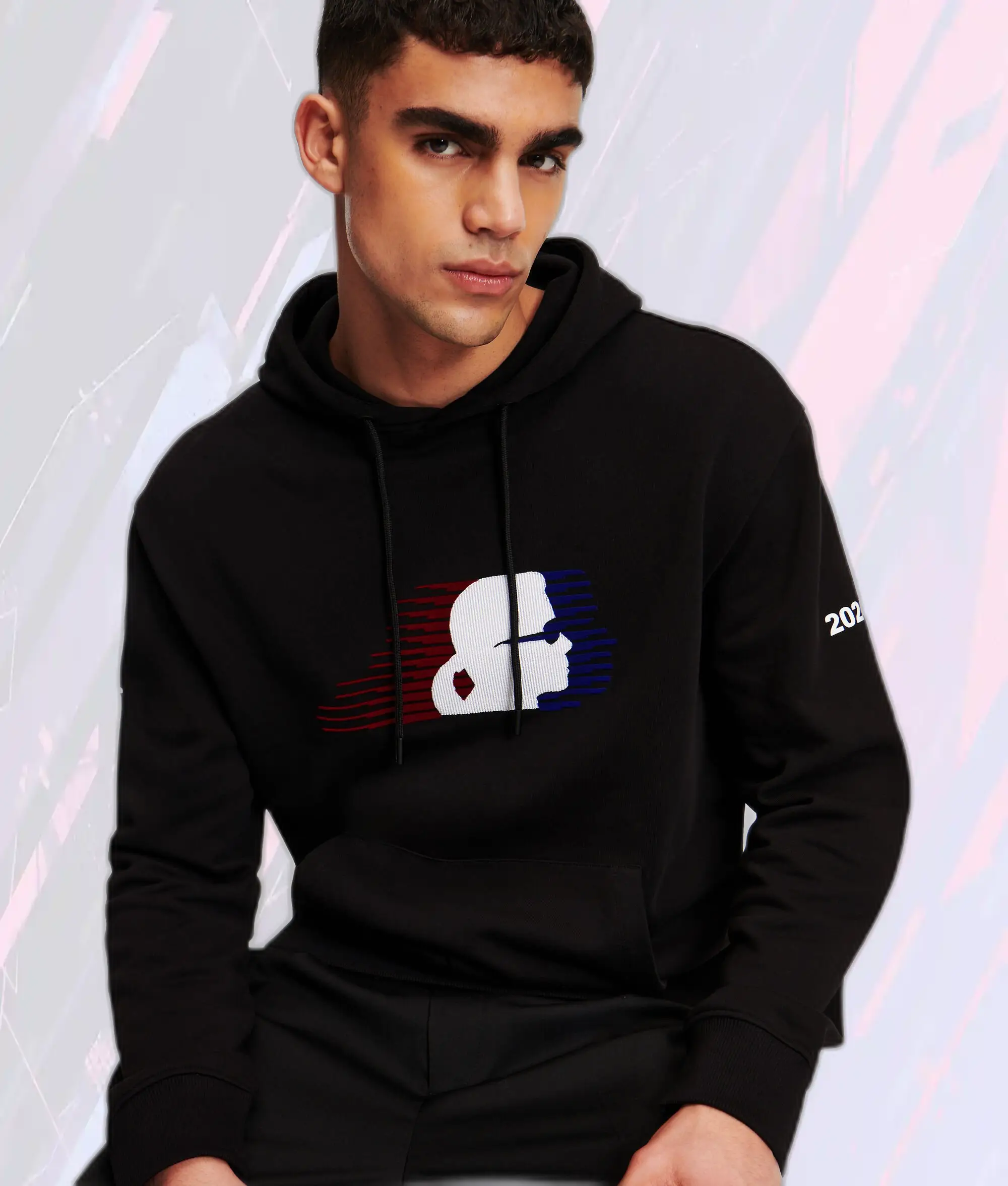 Sweat à Capuche Paris Noir Édition Karl Lagerfeld