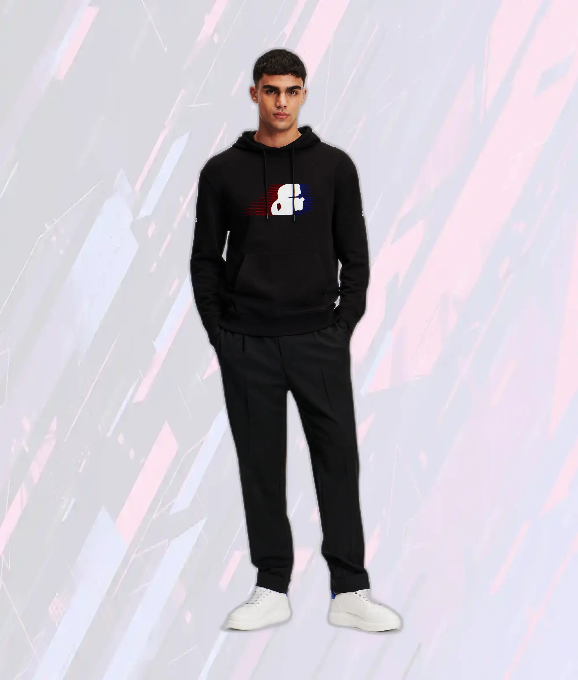 Sweat à Capuche Paris Noir Édition Karl Lagerfeld