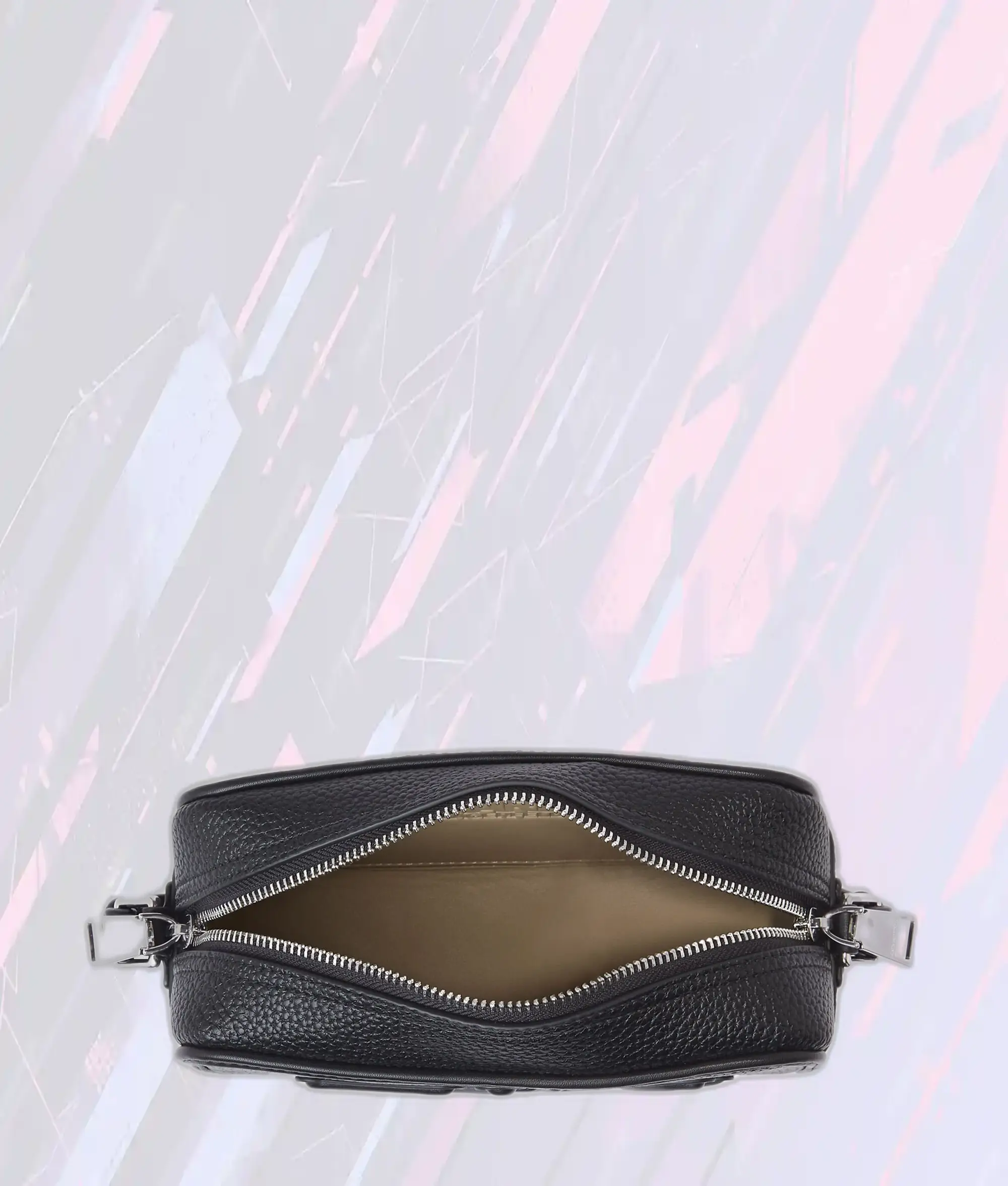Sac Appareil Photo Karl Lagerfeld Noir en Cuir Texturé Motif Carré - Élégance Moderne
