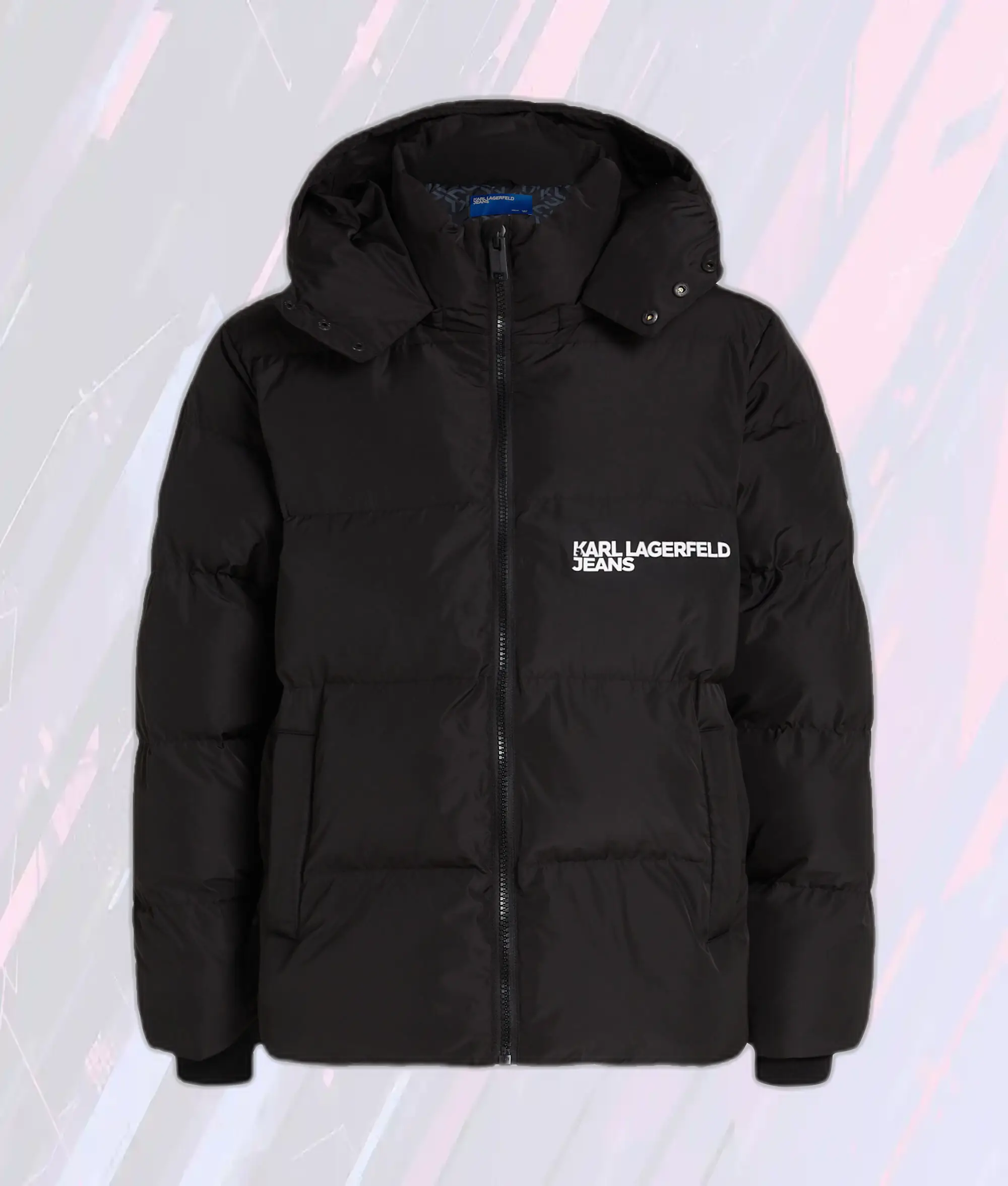 Doudoune Capuche Karl Lagerfeld KLJ Noir - Style Urban Élégant