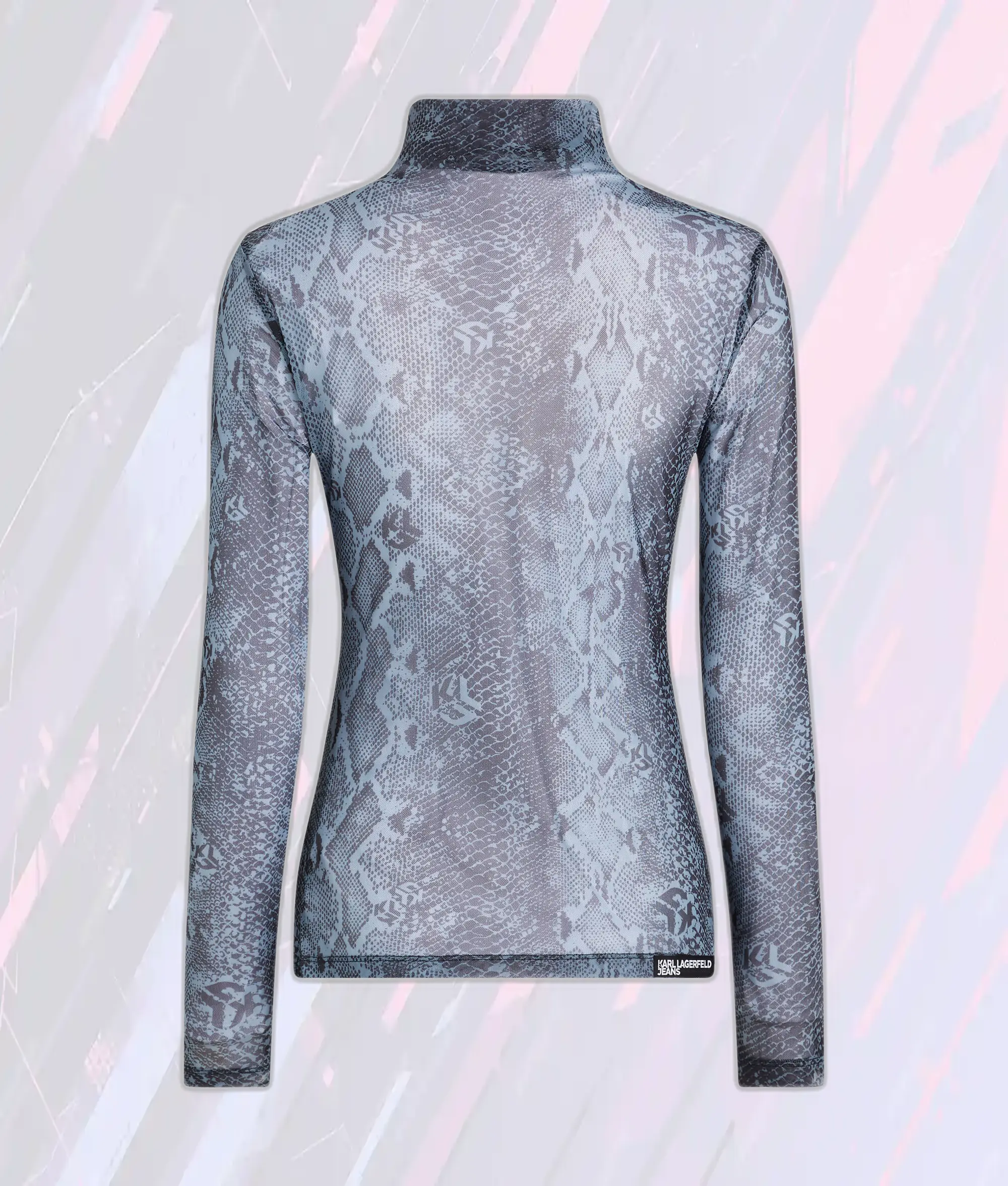 Blouse manches longues en résille Karl Lagerfeld - Motif serpent intégral édition limitée KLJ