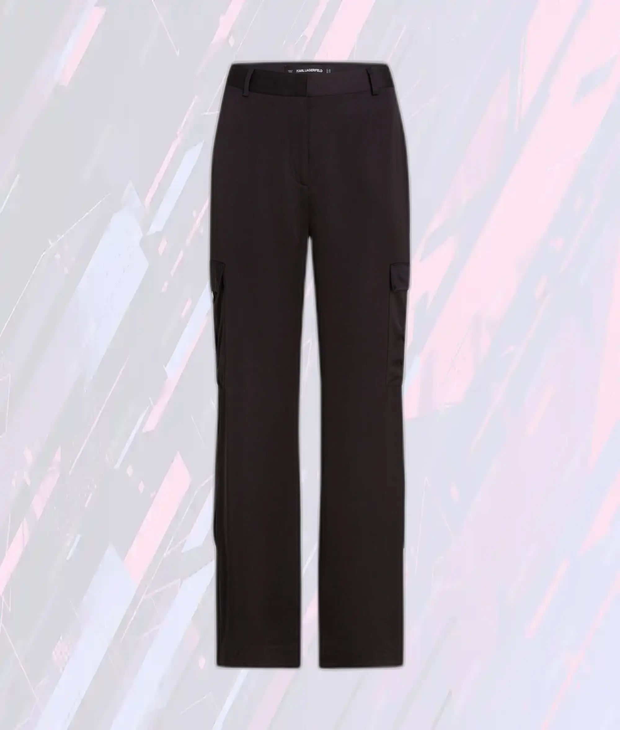 Pantalons Utilitaires en Satin Noir - Style Karl Lagerfeld
