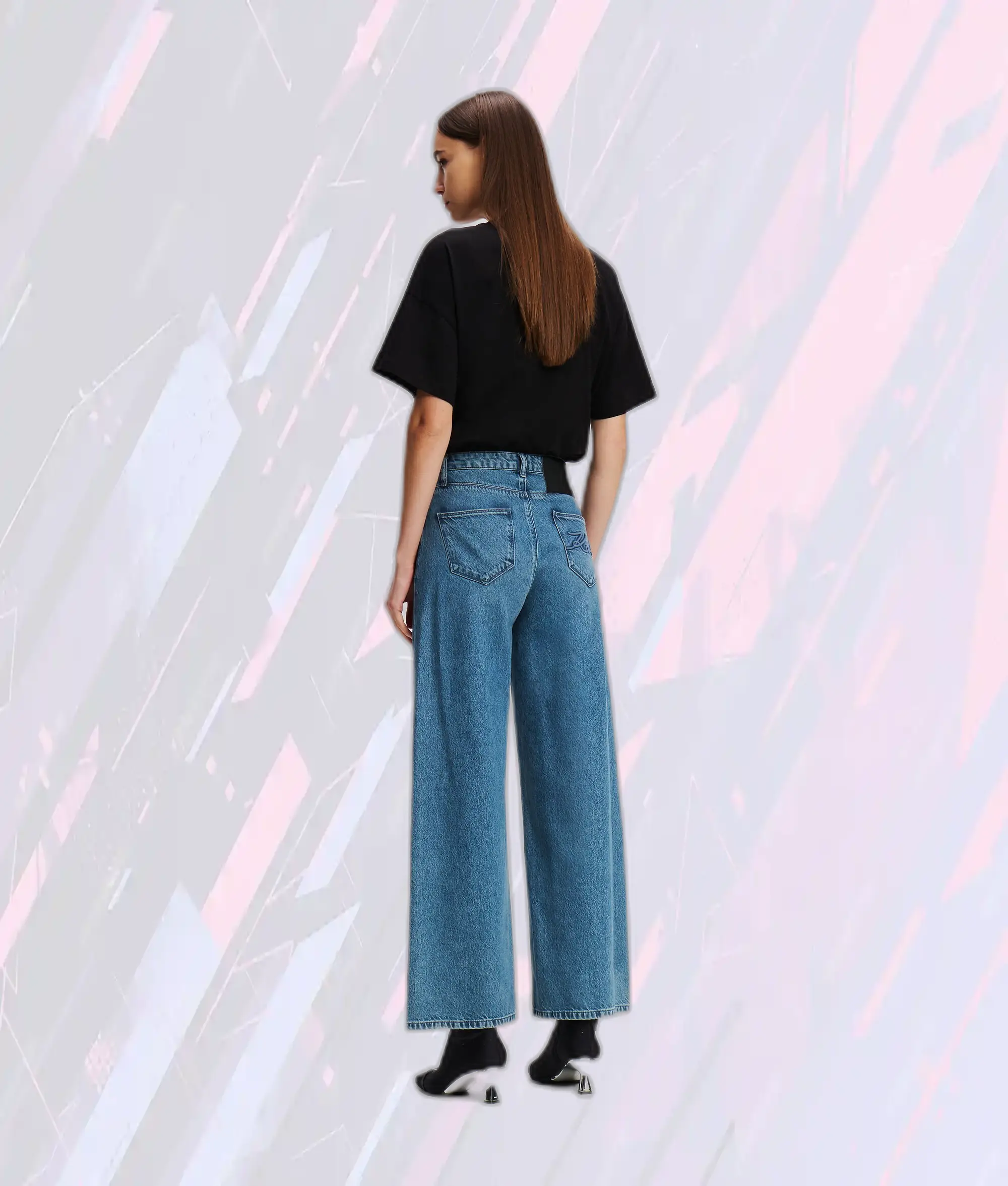 Jean Dénim Évasé Taille Standard Bleu Glacier par Karl Lagerfeld