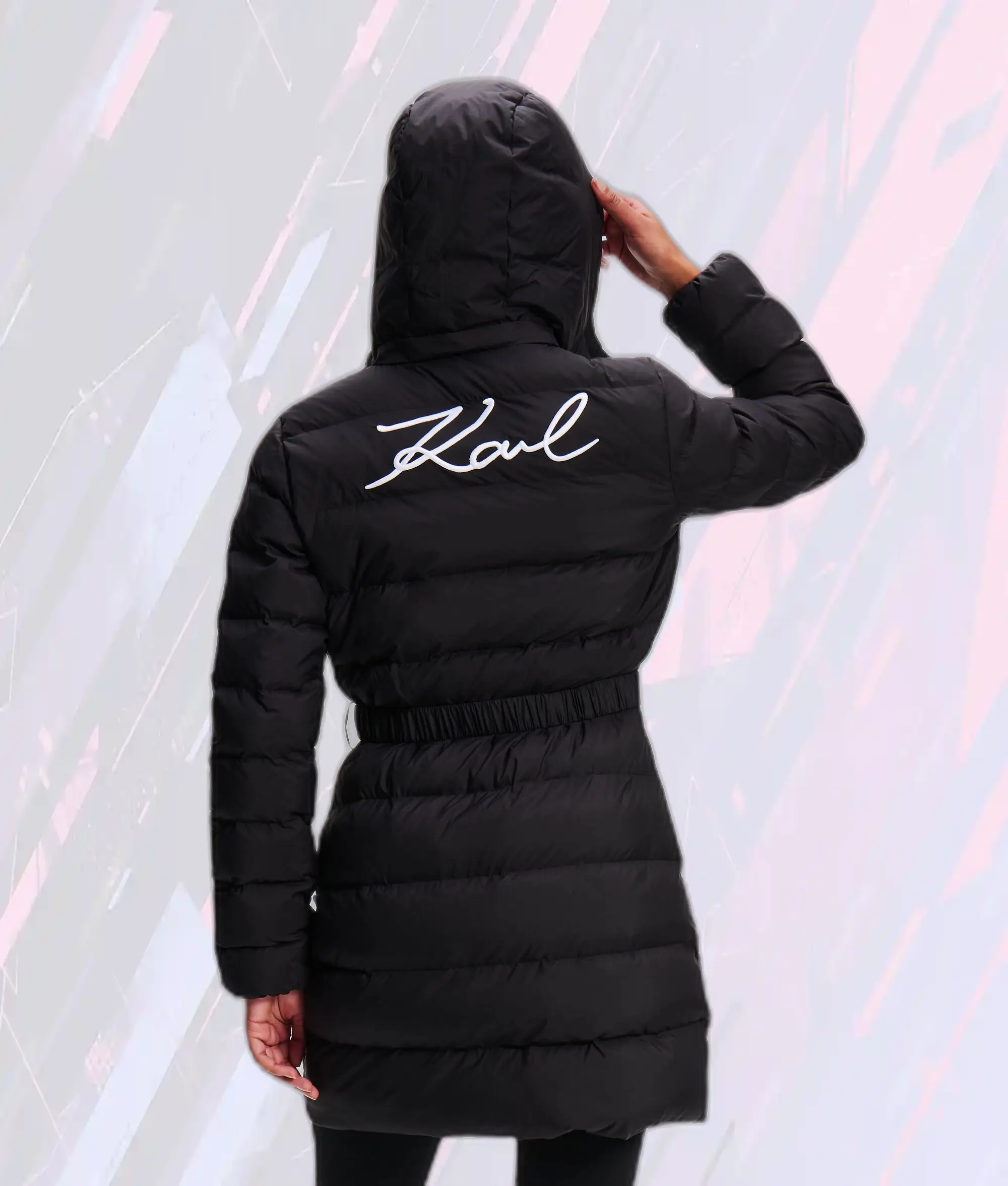 Veste matelassée Karl Iconique - Doudoune légère noire élégante par Lagerfeld