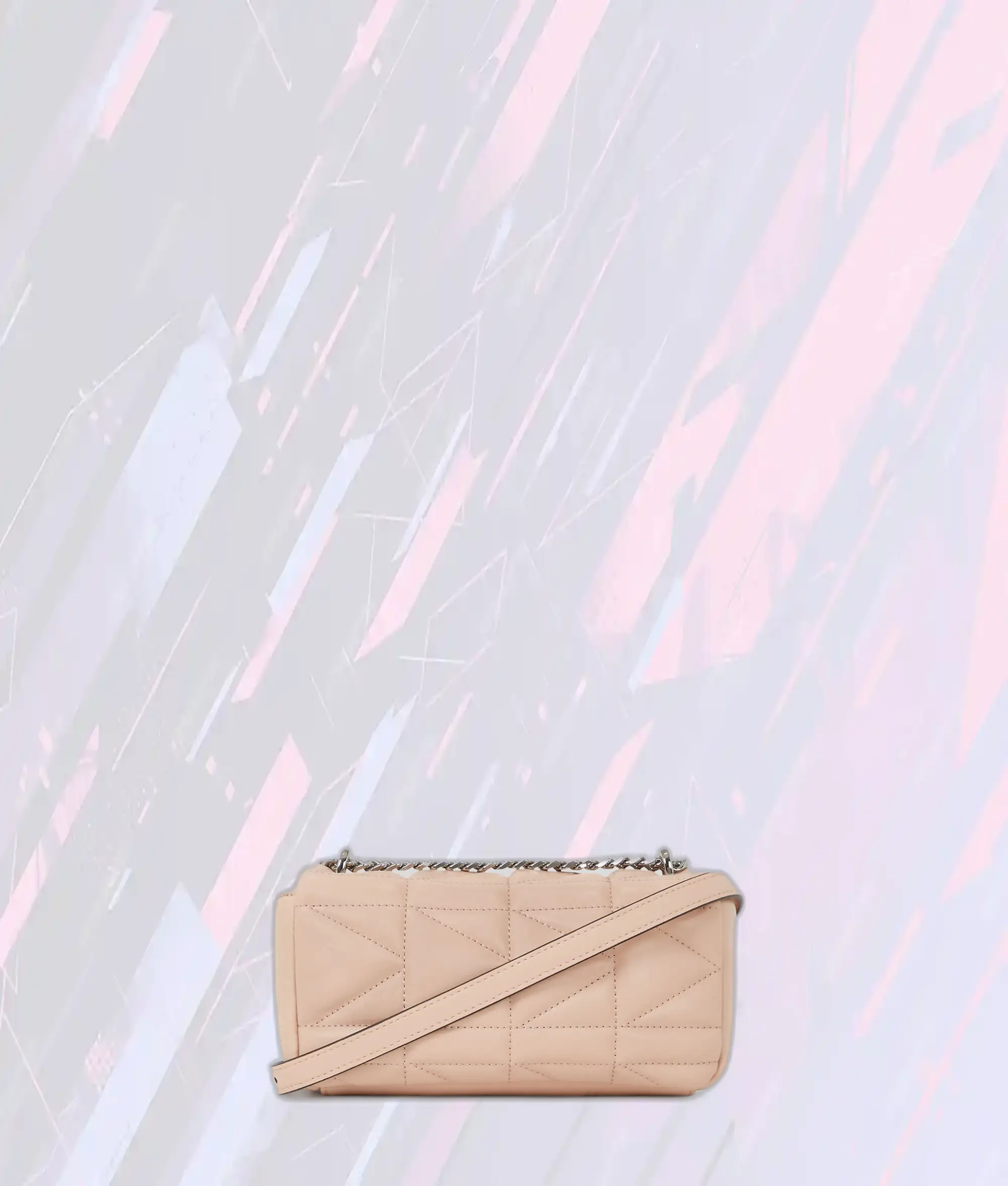Sac Bandoulière Matelassé Karl Lagerfeld Rosé Vintage - Modèle Compact Raffiné