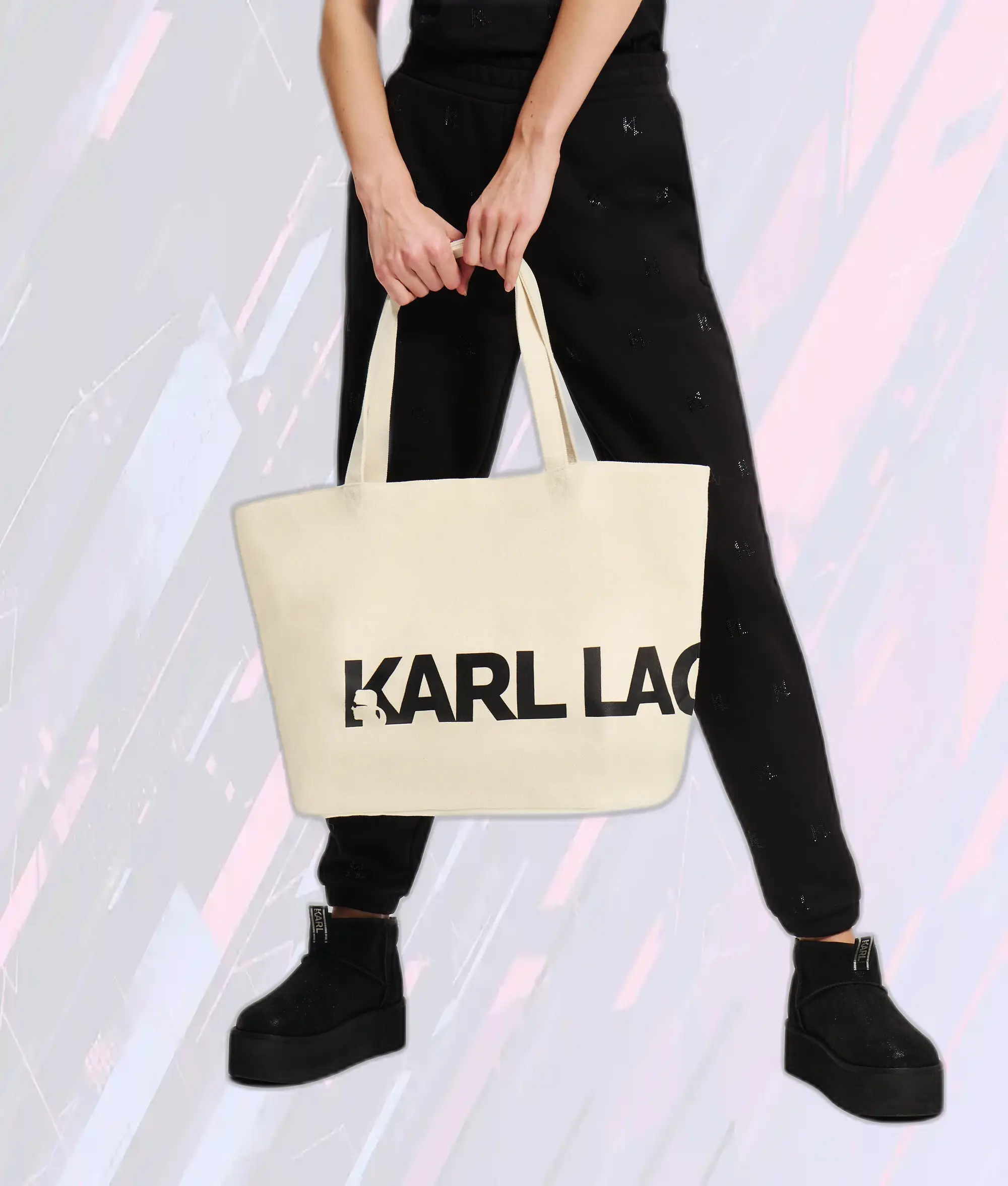 Karl Lagerfeld Paris Essentiel Natural K - Sac Shopping Grand Format à Logo