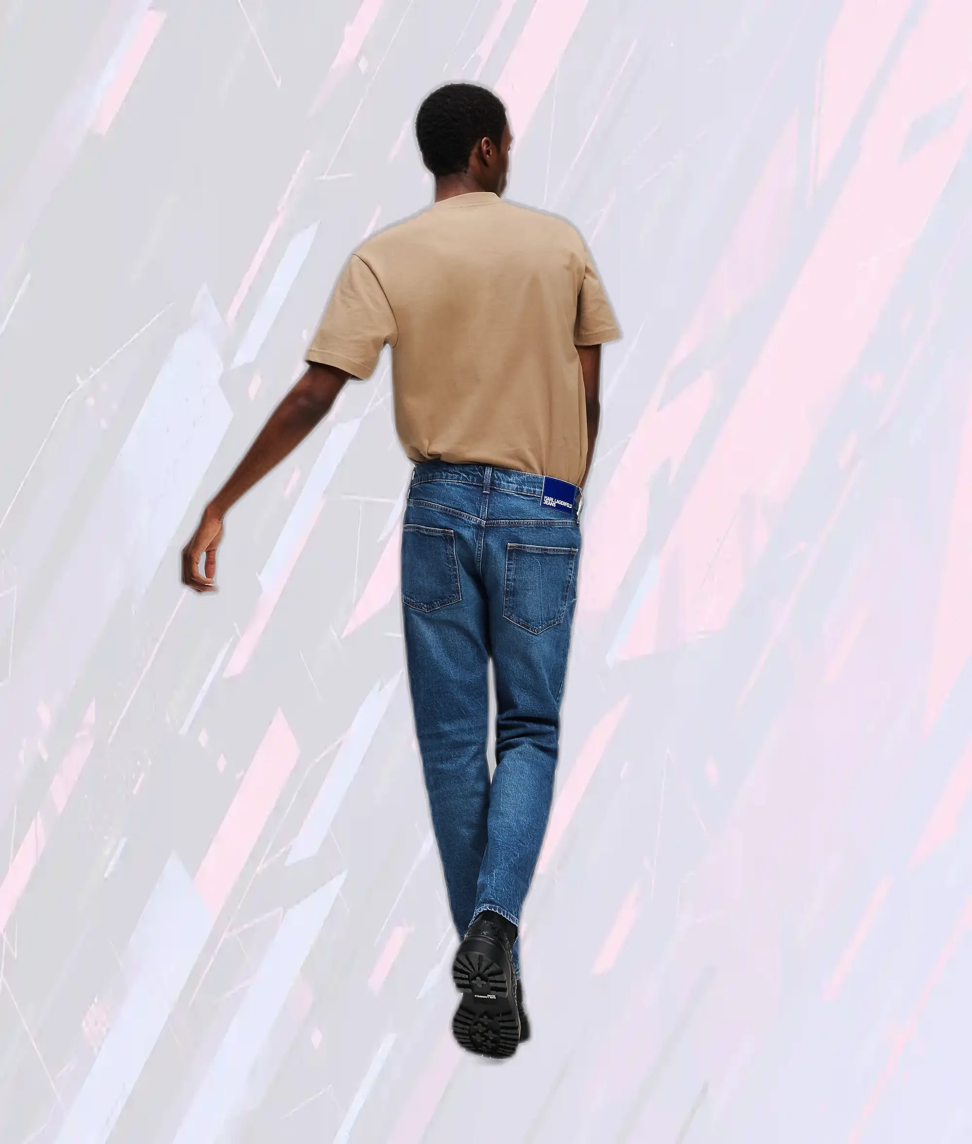 Karl Lagerfeld - Jean Fuselé Délavé Bleu Ciel Style Rétro
