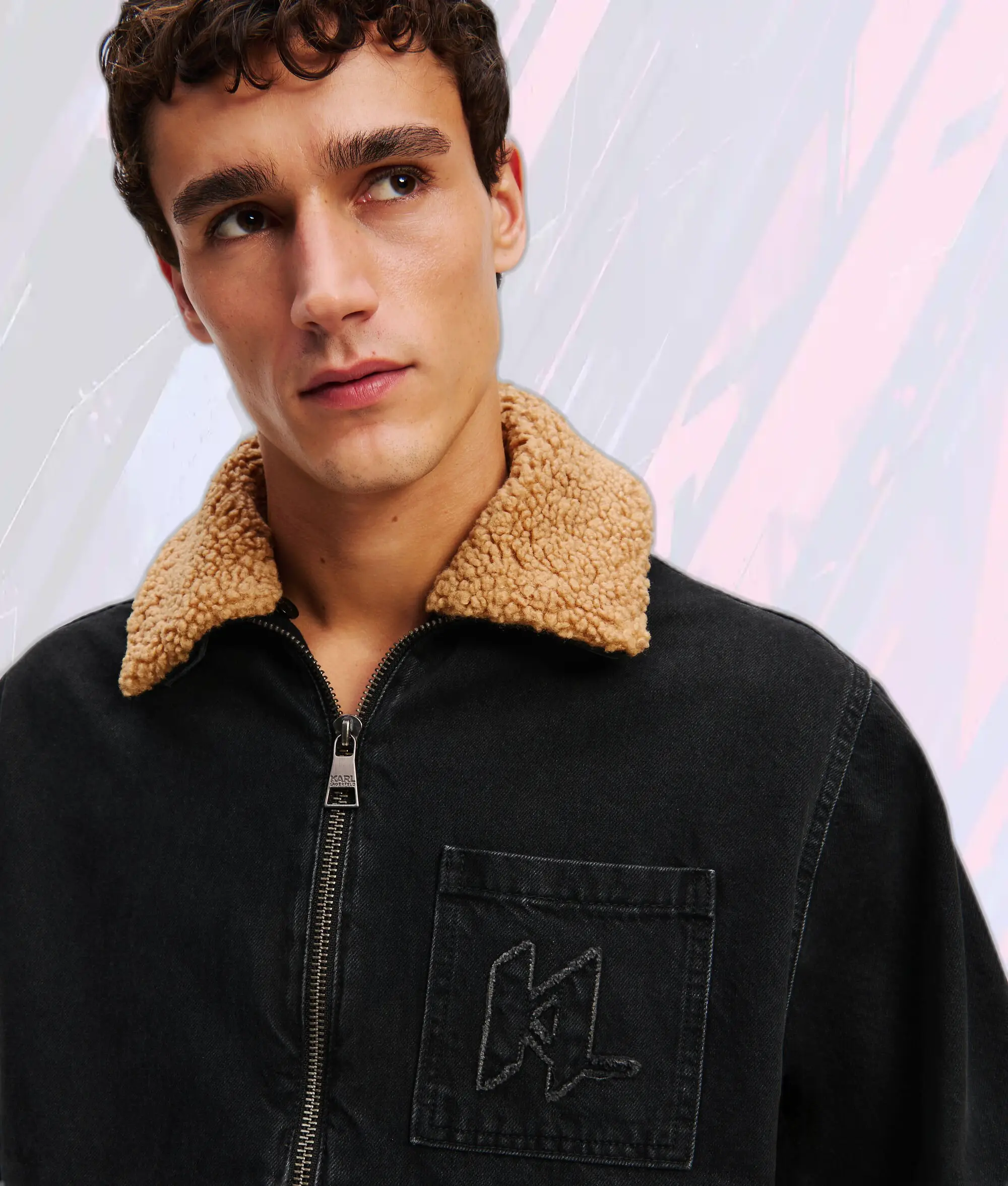 Veste Denim Gris Délavé à Motif Monogramme KL - Karl Lagerfeld