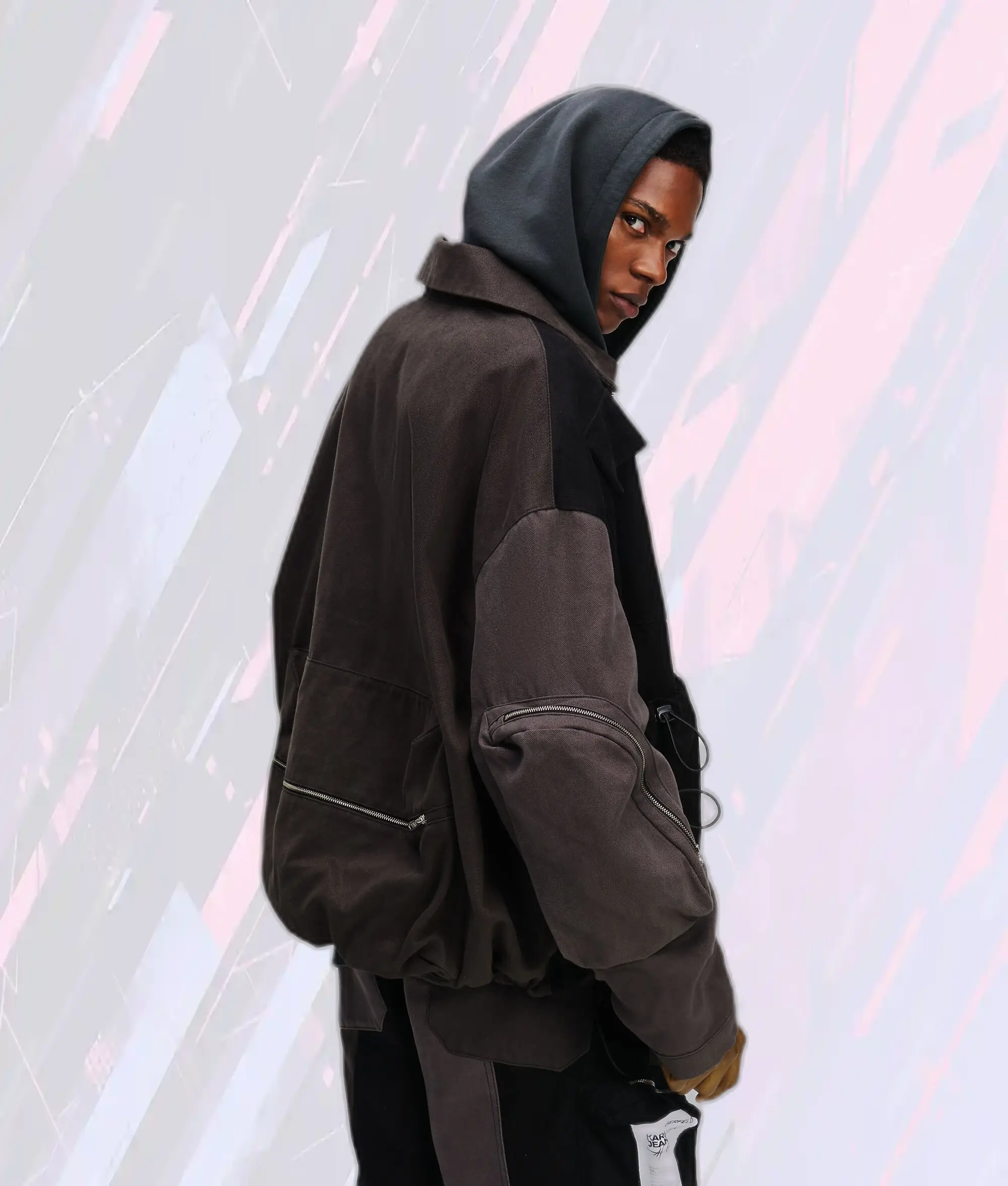 Veste utilitaire noire Karl Lagerfeld - Collection Klj X Atelier Réservé - Style urbain élégant