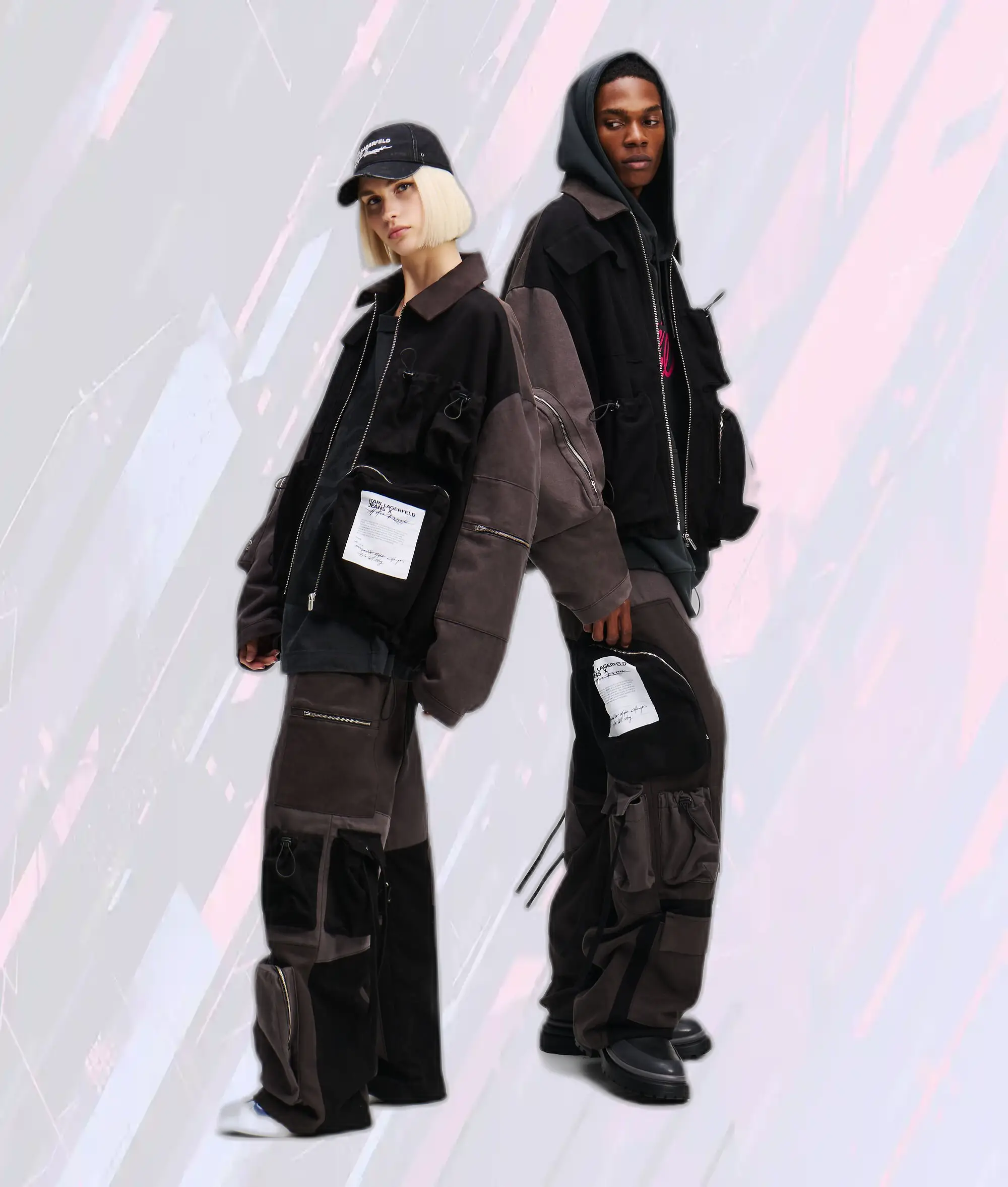 Veste utilitaire noire Karl Lagerfeld - Collection Klj X Atelier Réservé - Style urbain élégant