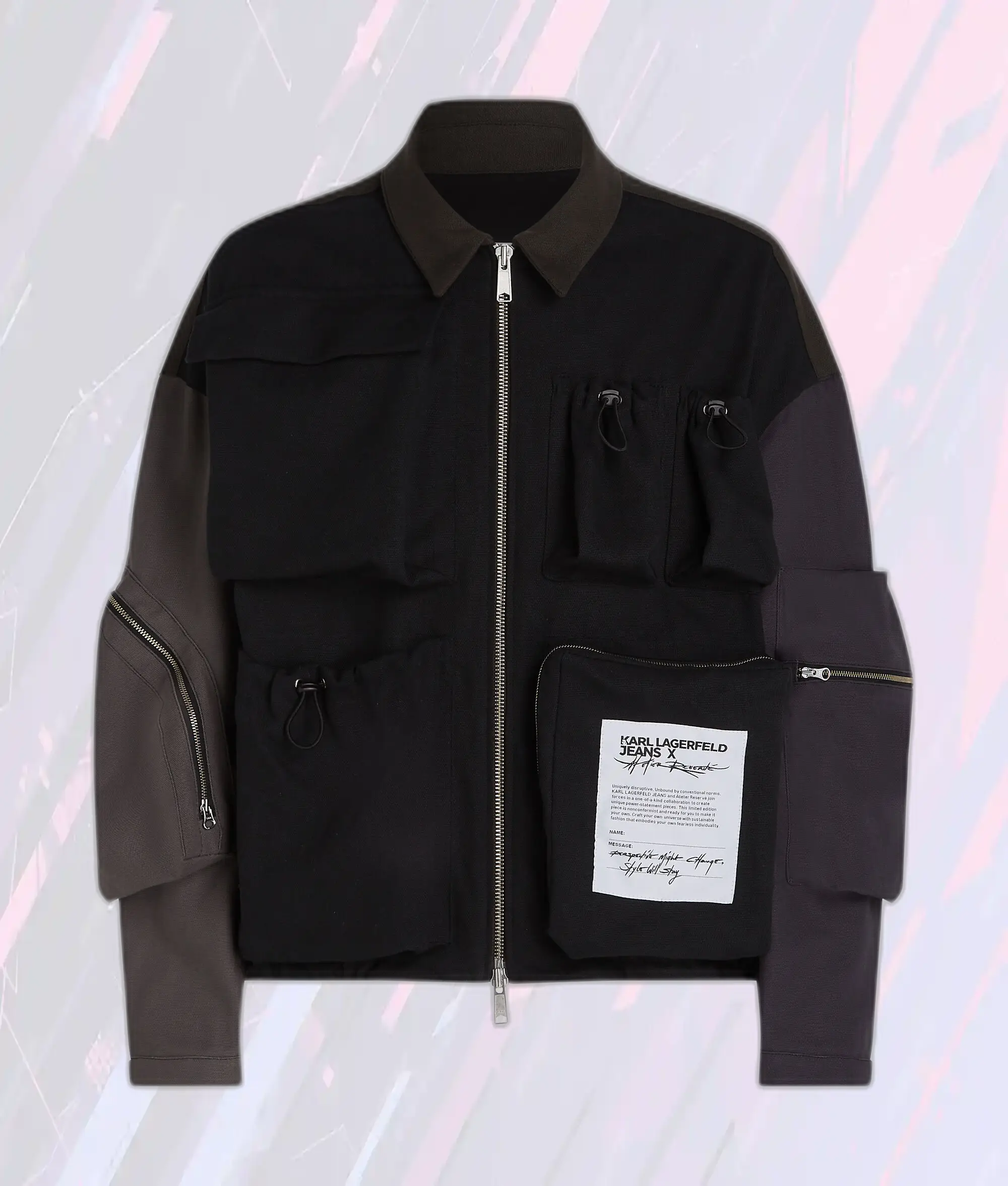 Veste utilitaire noire Karl Lagerfeld - Collection Klj X Atelier Réservé - Style urbain élégant