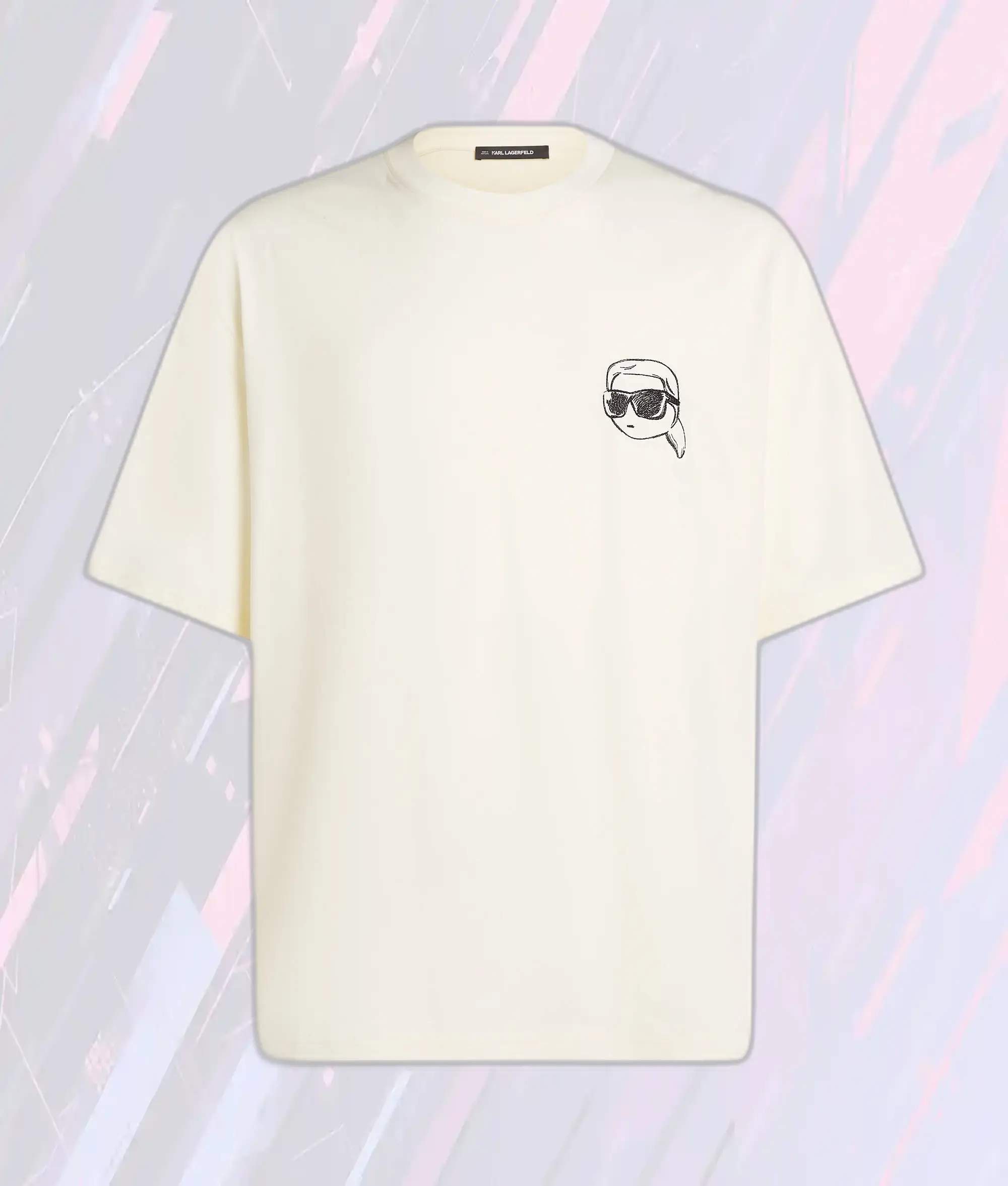 Karl Lagerfeld Édition Signature - Tee en Coton Crème Cannoli Édition Limitée