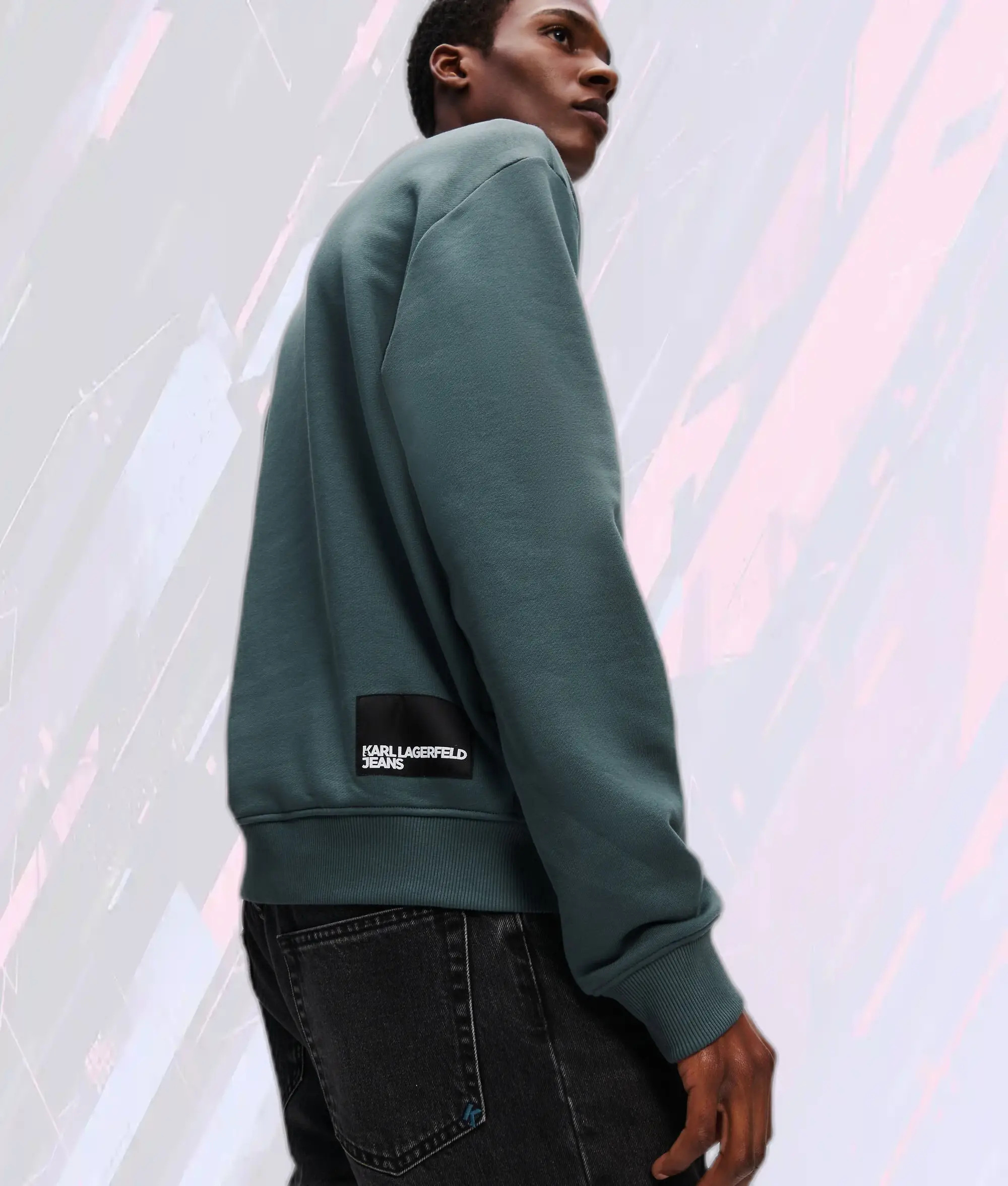 Pull Karl Lagerfeld motif Klj en ton ardoise foncé