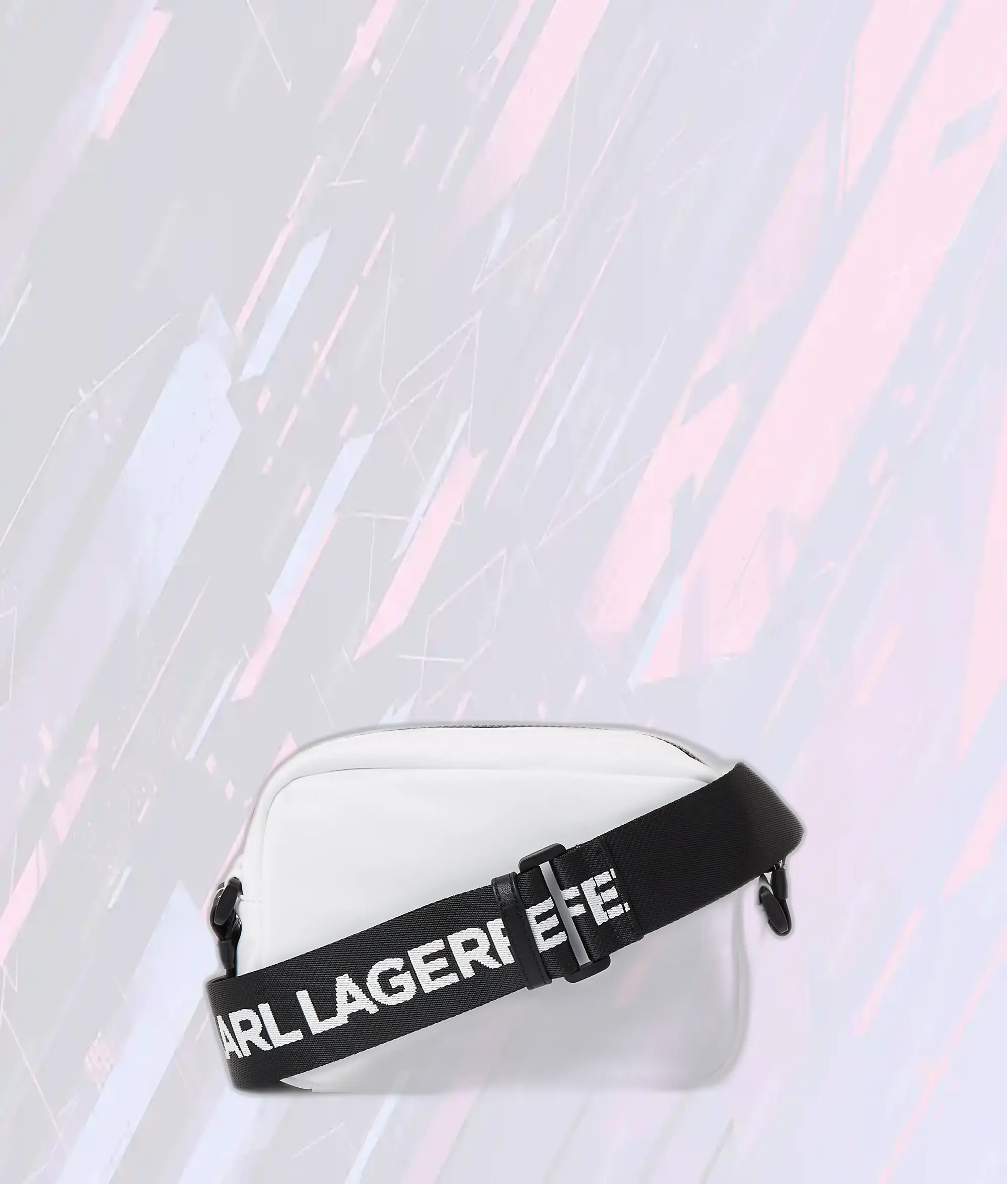 Karl Lagerfeld - Sac bandoulière élégant en nylon blanc léger