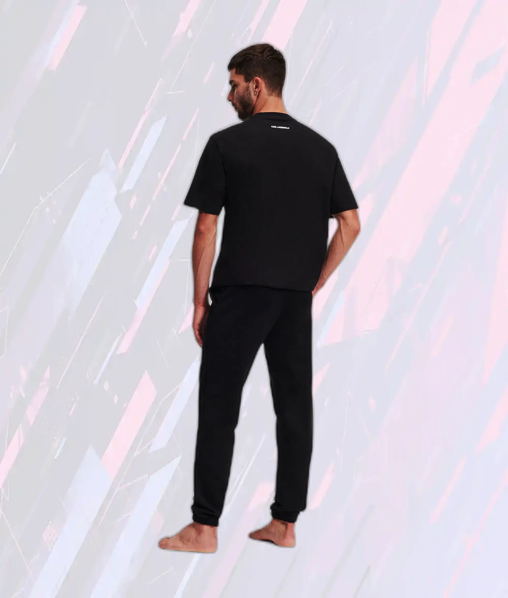 Pantalon de détente noir à logo signature Karl Lagerfeld - Confort premium et style urbain