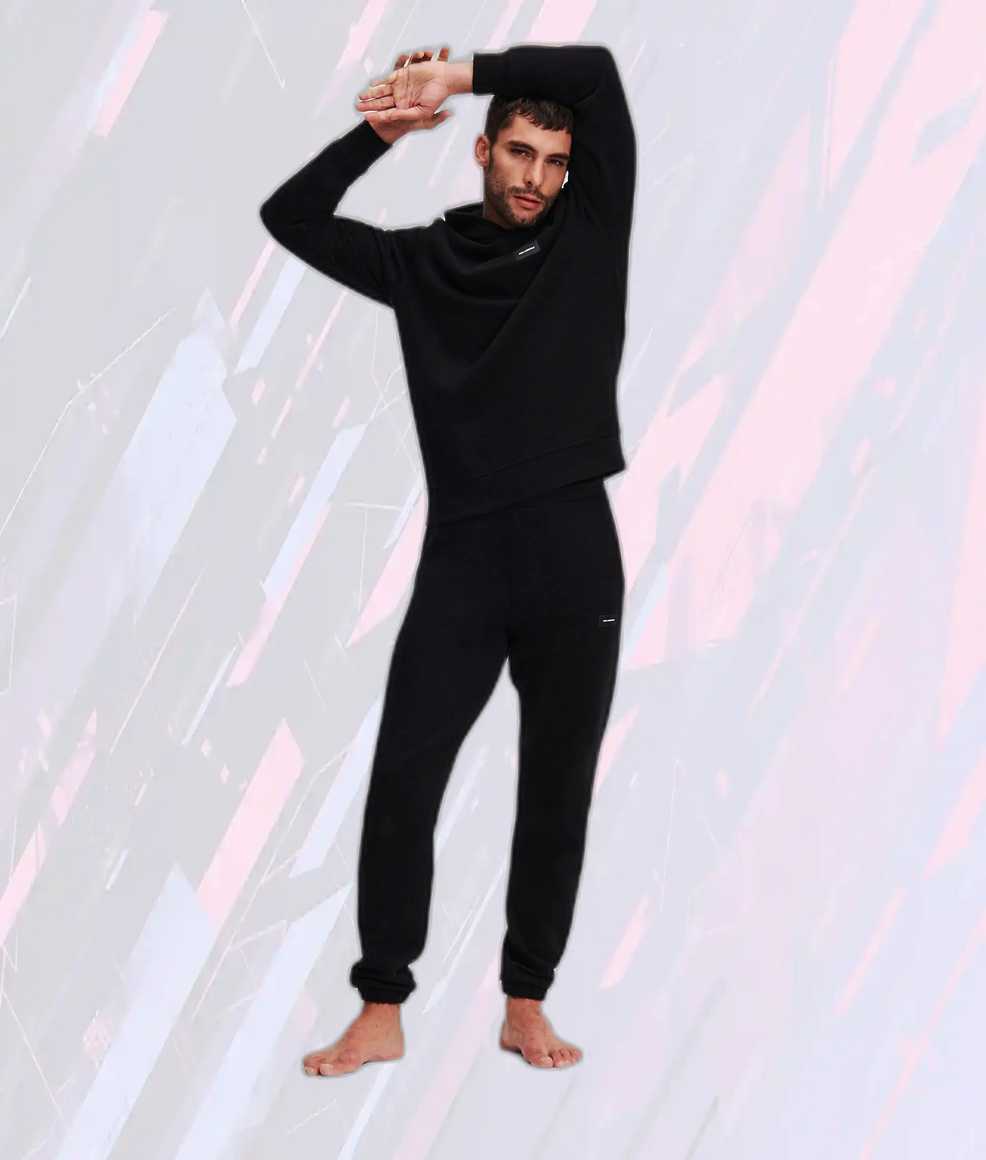 Pantalon de détente noir à logo signature Karl Lagerfeld - Confort premium et style urbain