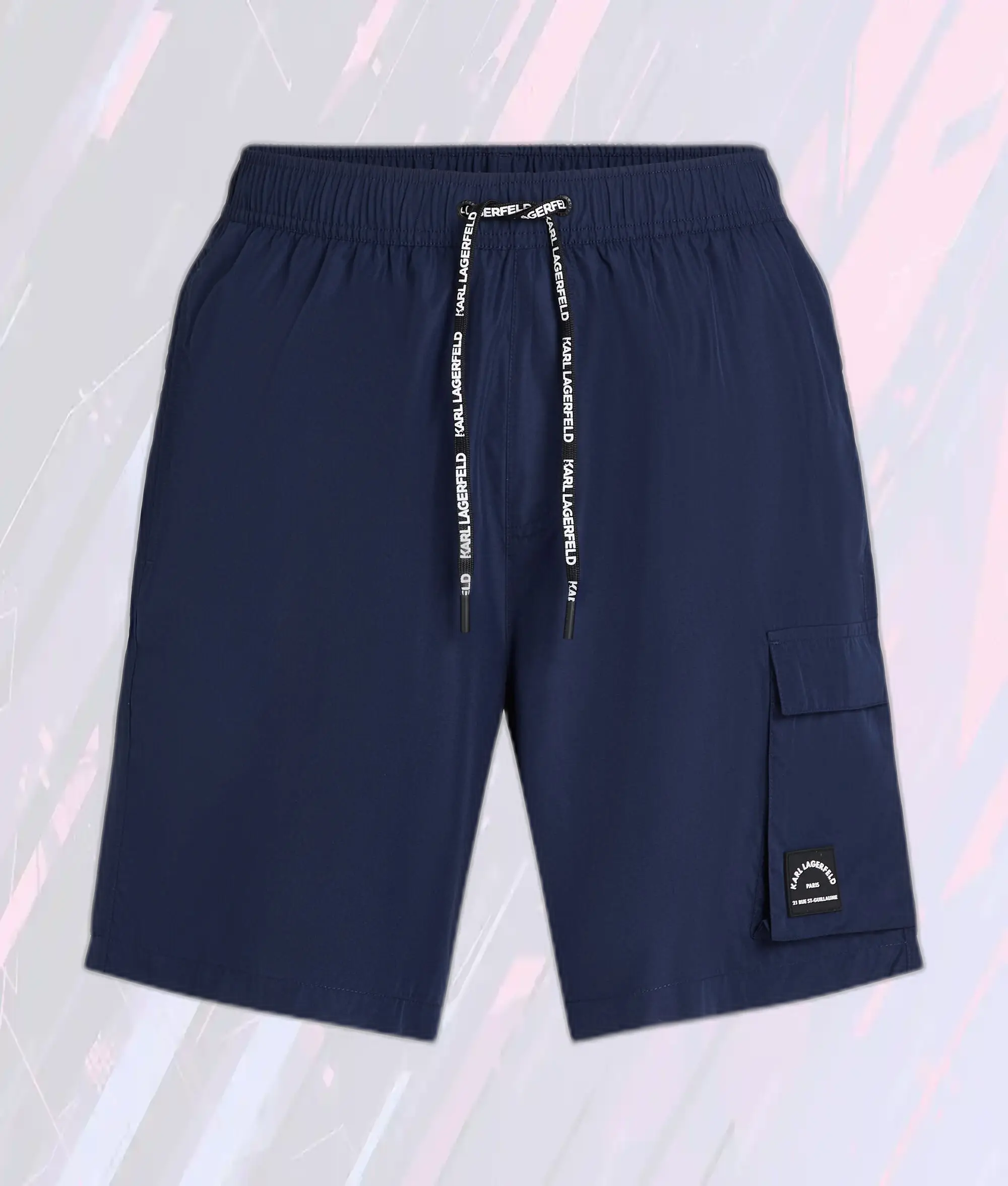Short de Plage Cargo Utility Édition Iris Noir - Inspiré par la Rue St-Guillaume - Collection Karl Lagerfeld