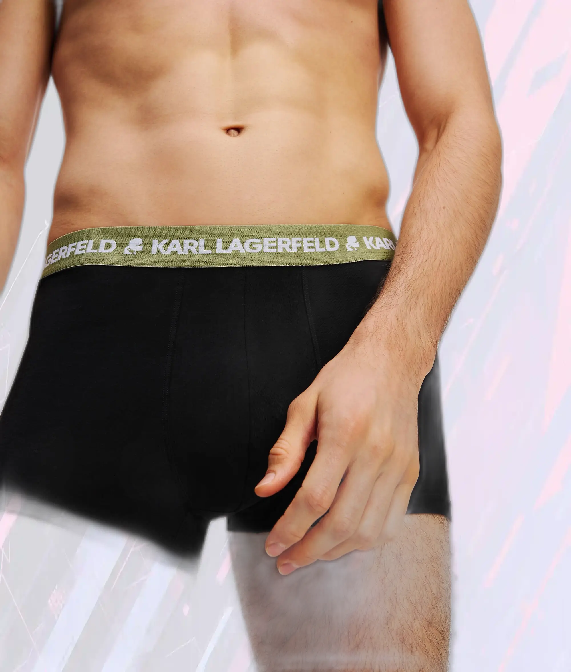 Karl Lagerfeld Boxers Logo Karl Vert-Absinthe - Lot de 3