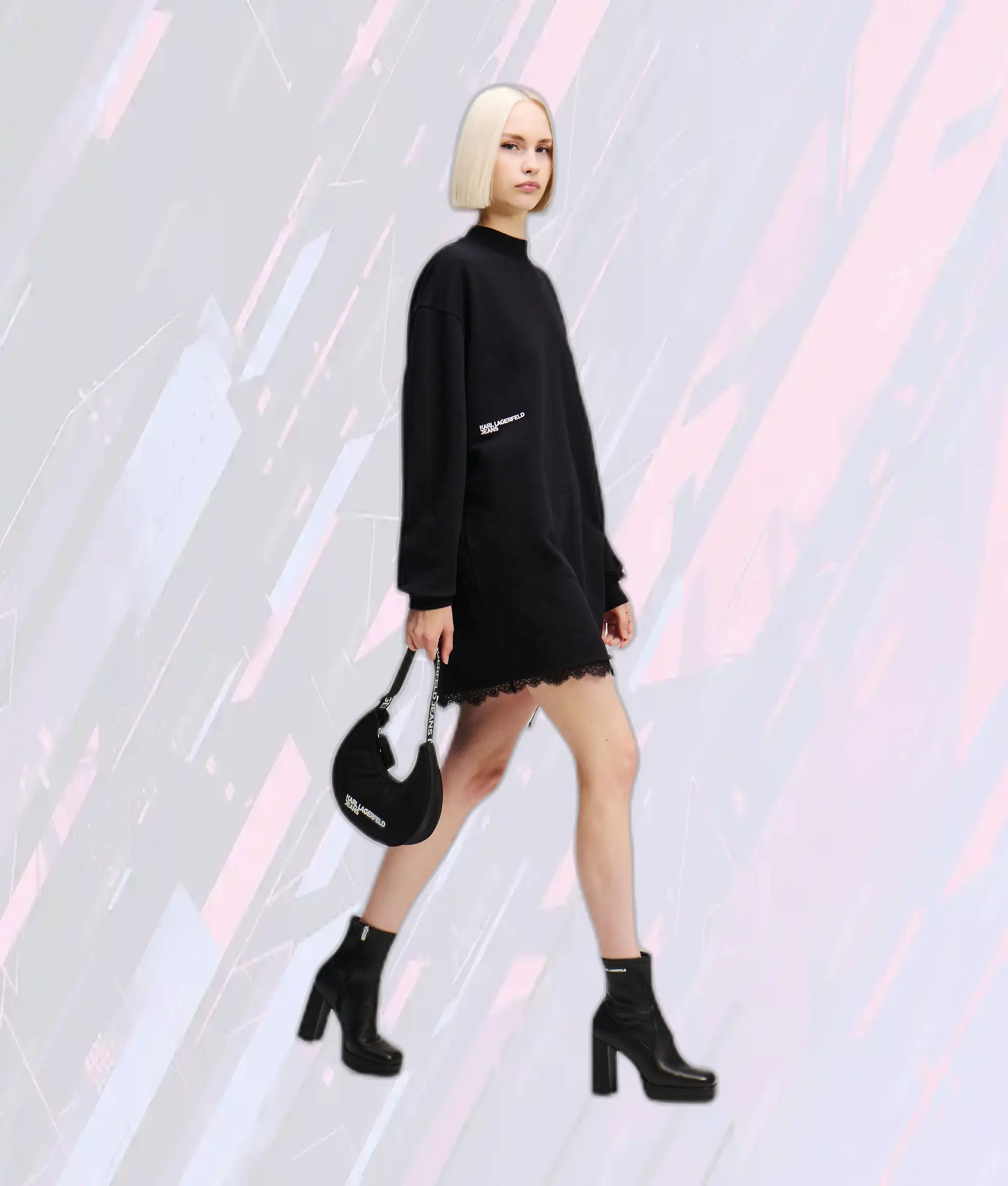 Robe décontractée Karl Lagerfeld à broderie dentelle noire