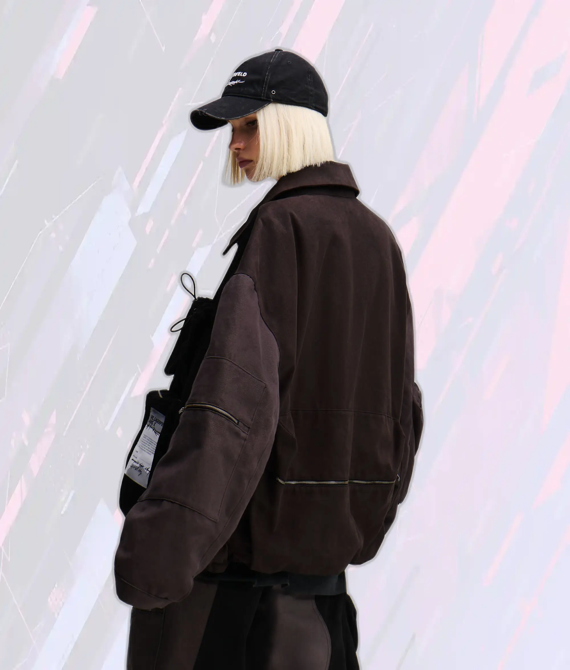 Veste utilitaire Karl Lagerfeld édition spéciale - Noir intense collaboration Klj X Atelier Réservé