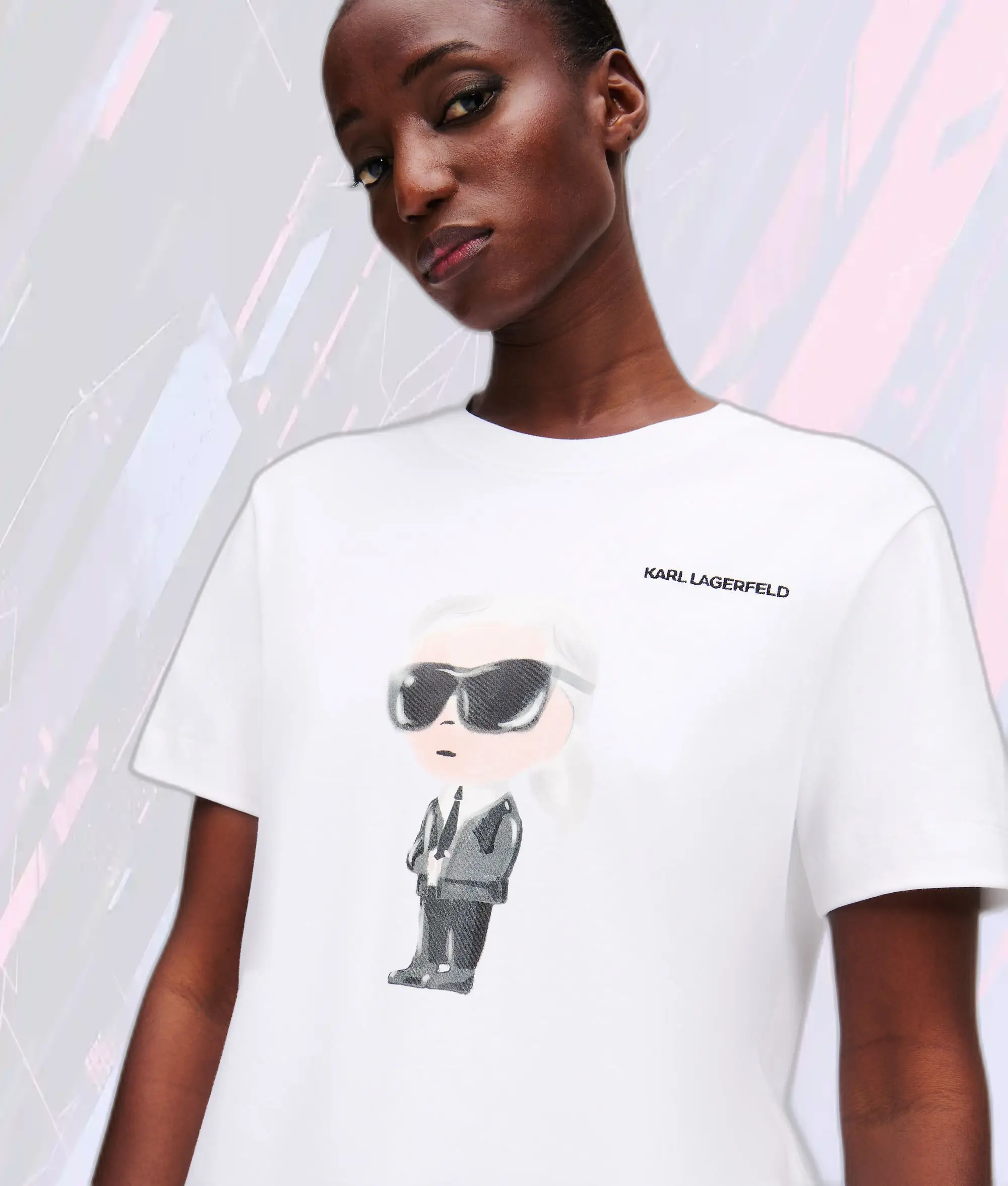 T-Shirt Signature Blanc Karl Lagerfeld - Édition Iconique