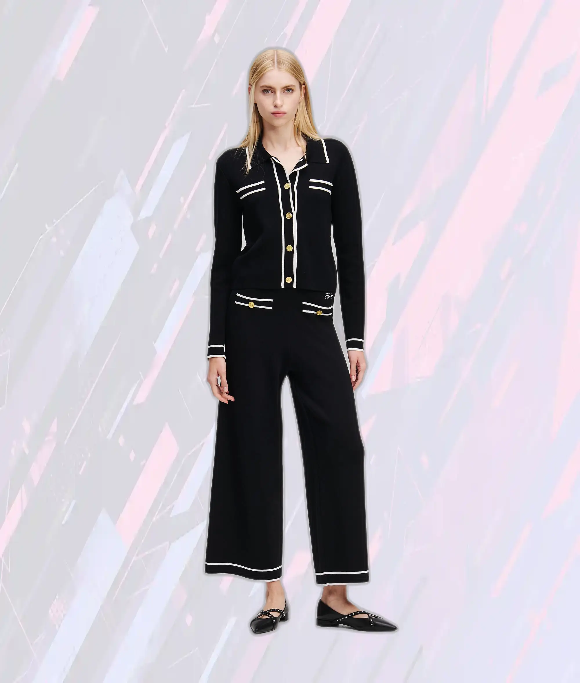 Karl Lagerfeld Collection Pipeline - Gilet Essential Noir et Blanc