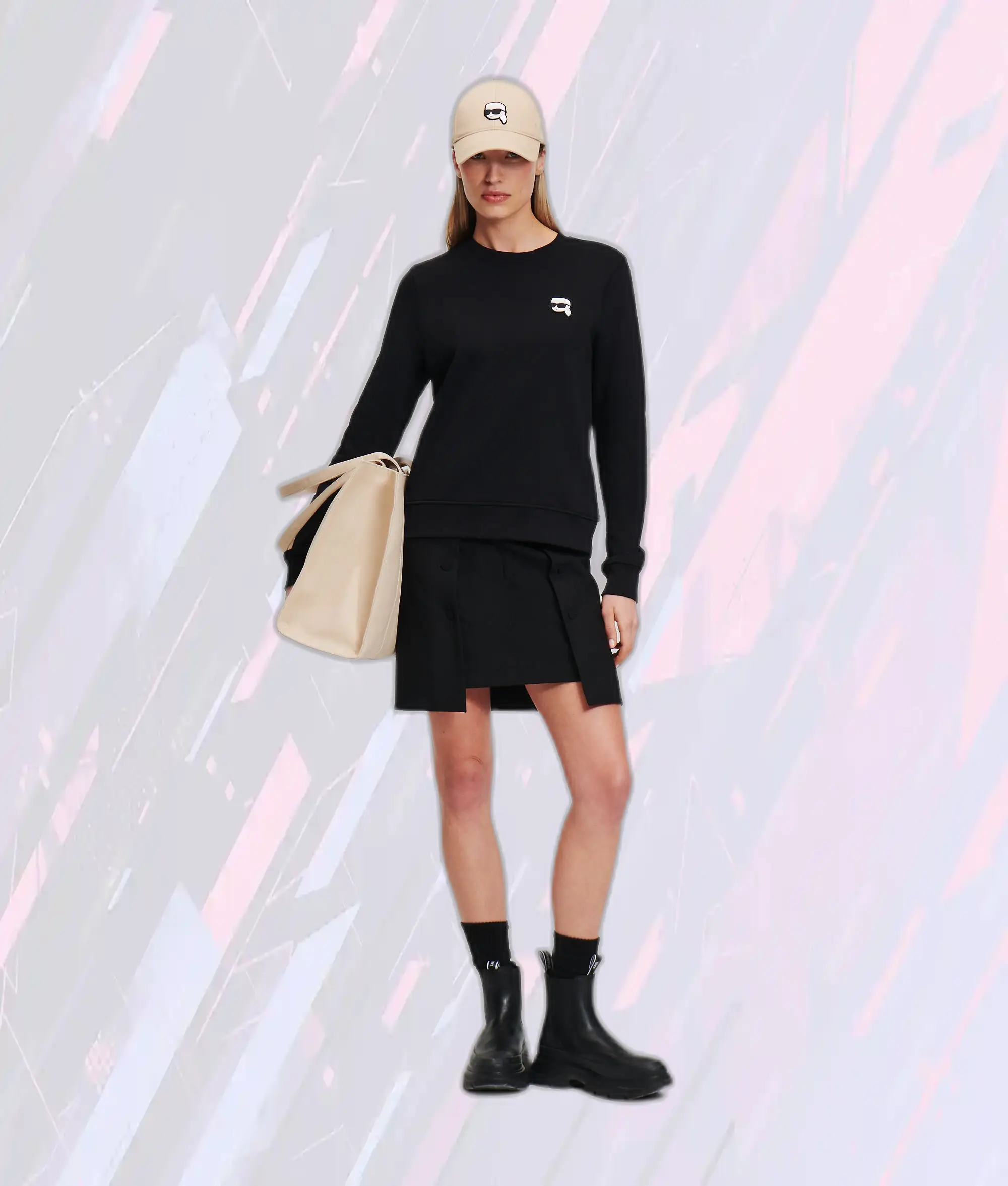 Karl Lagerfeld Sweat à Capuche Iconique - Broderie Exclusive en Noir Ébène