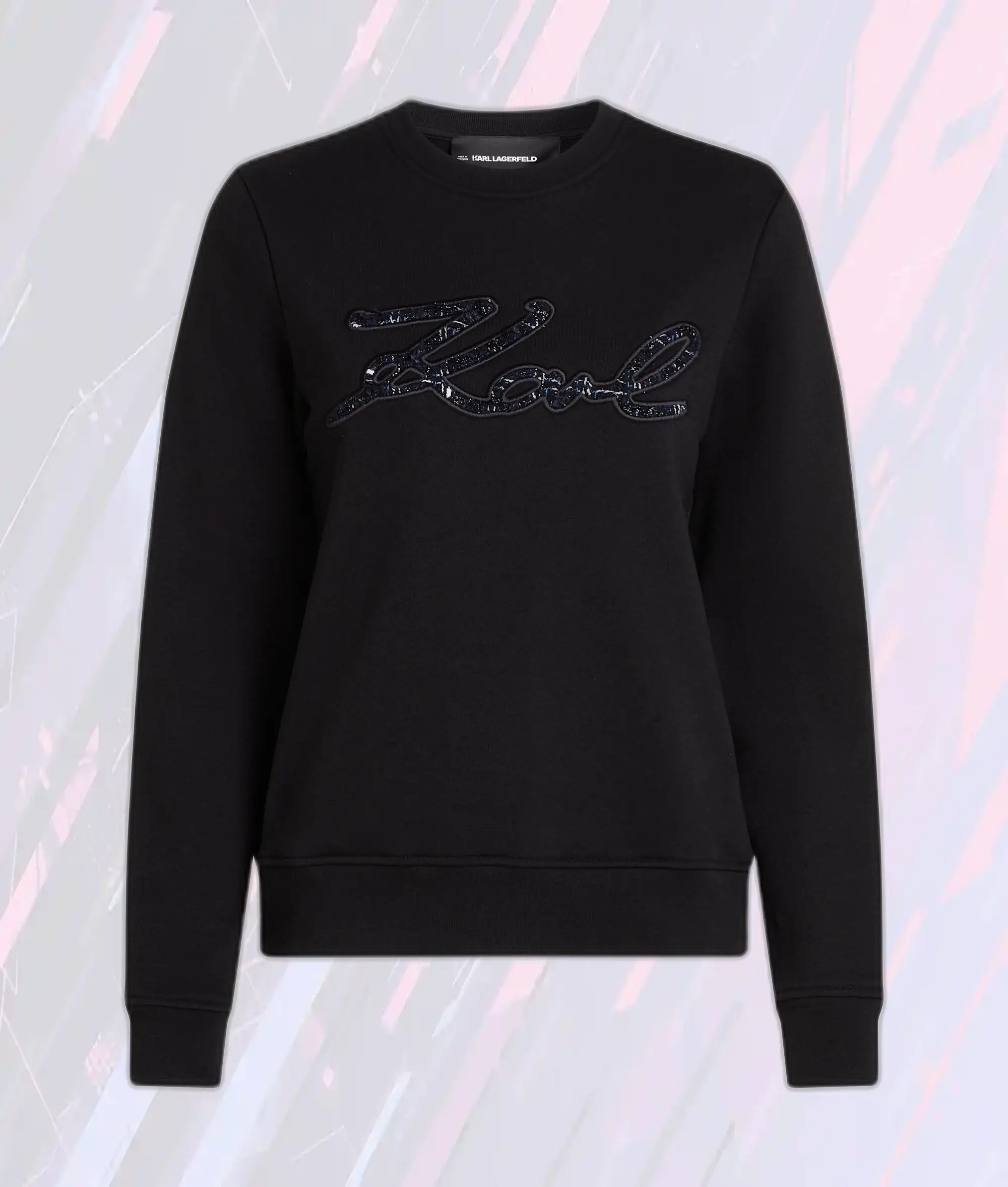 Sweat Signature Karl en Bouclé Noir Premium par Lagerfeld