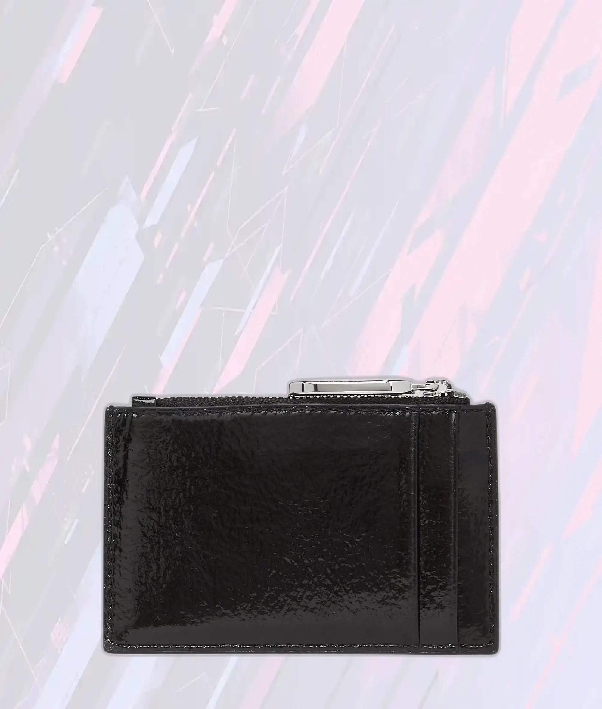 Porte-Cartes compact en simili-cuir noir - Édition Signature Karl Lagerfeld