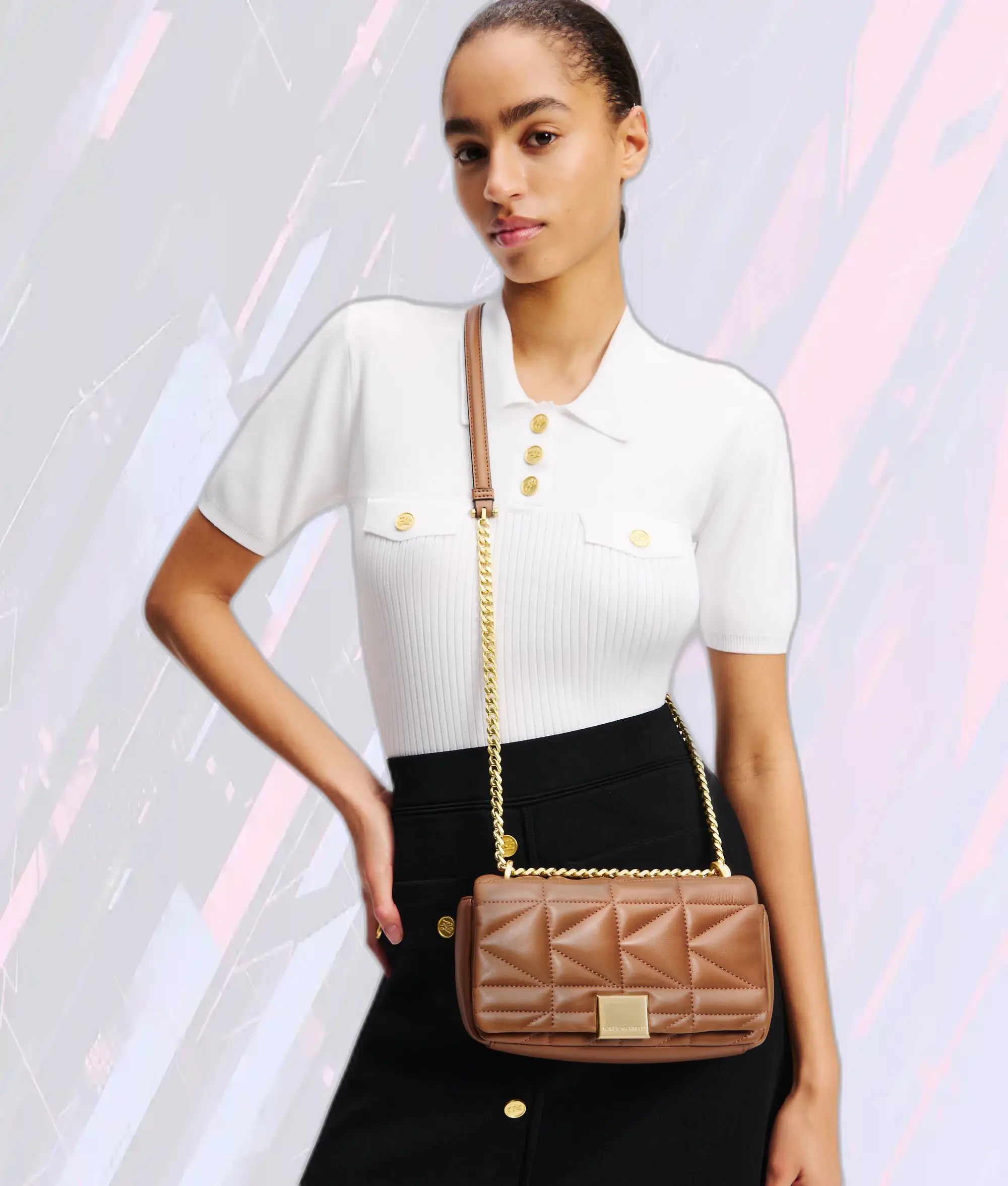 Karl Lagerfeld Sac Bandoulière Matelassé Terra K - Modèle Compact Élégant