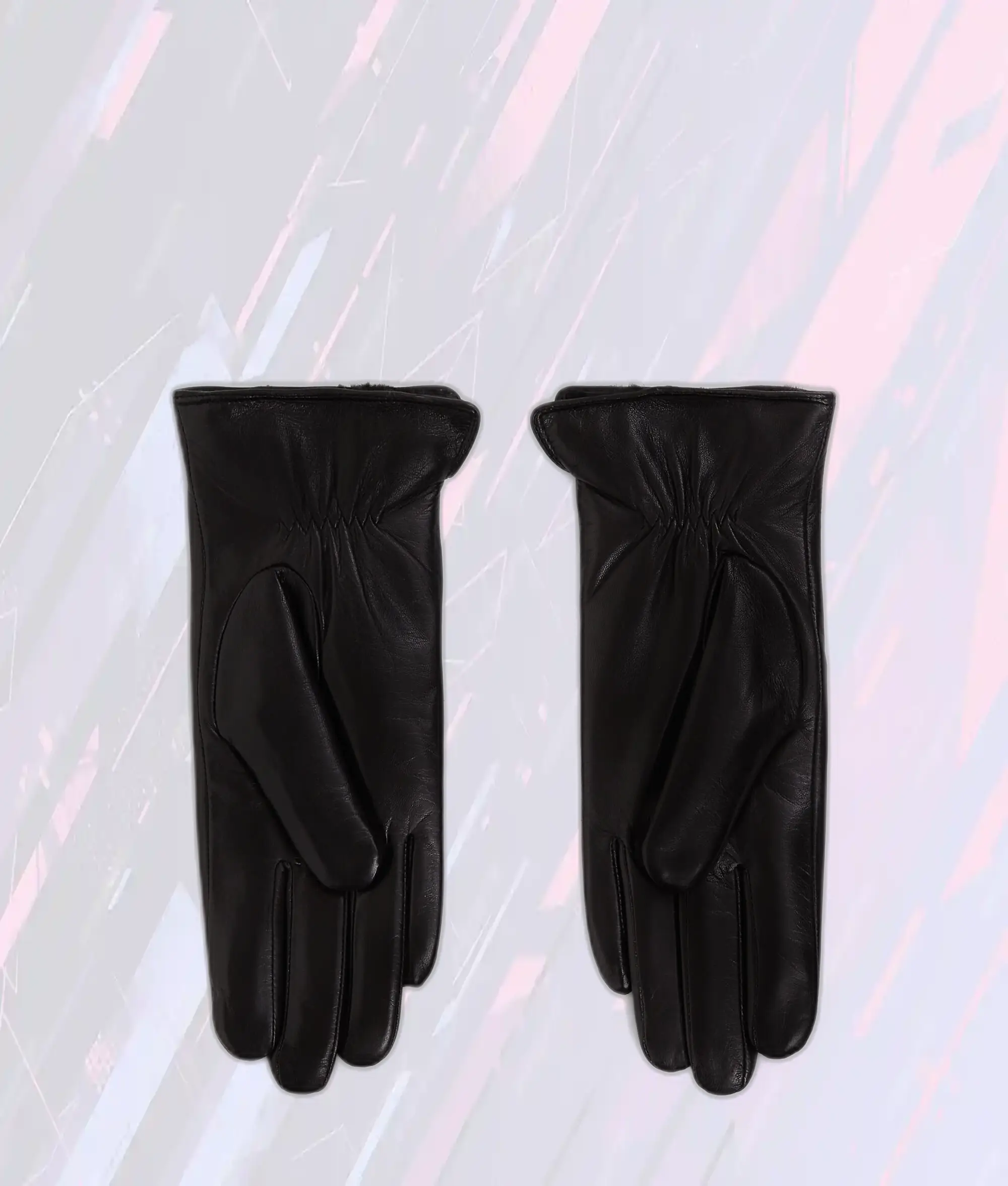 Gants en Cuir Signature Karl Lagerfeld - Motif K Noir
