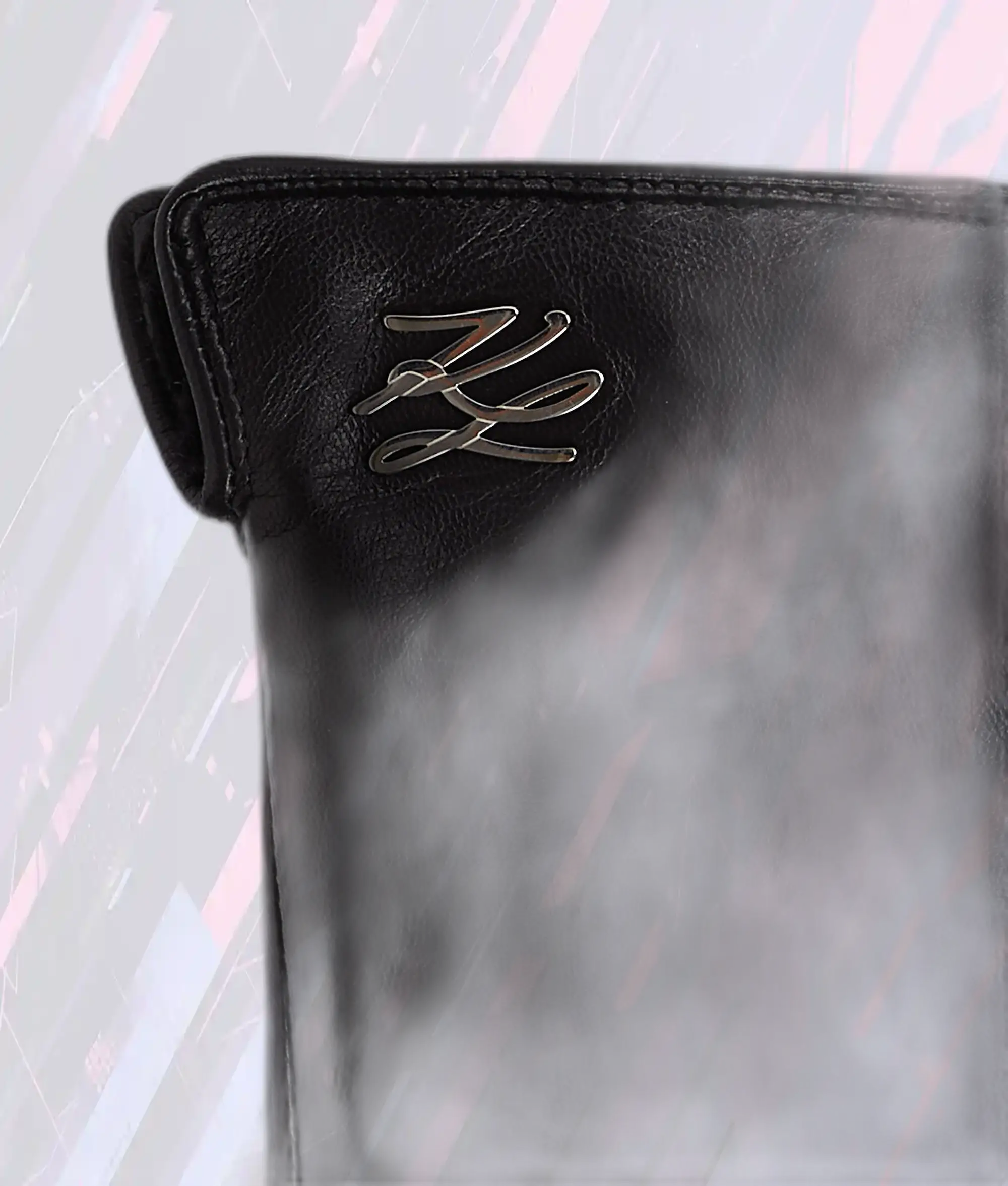 Gants en Cuir Signature Karl Lagerfeld - Motif K Noir