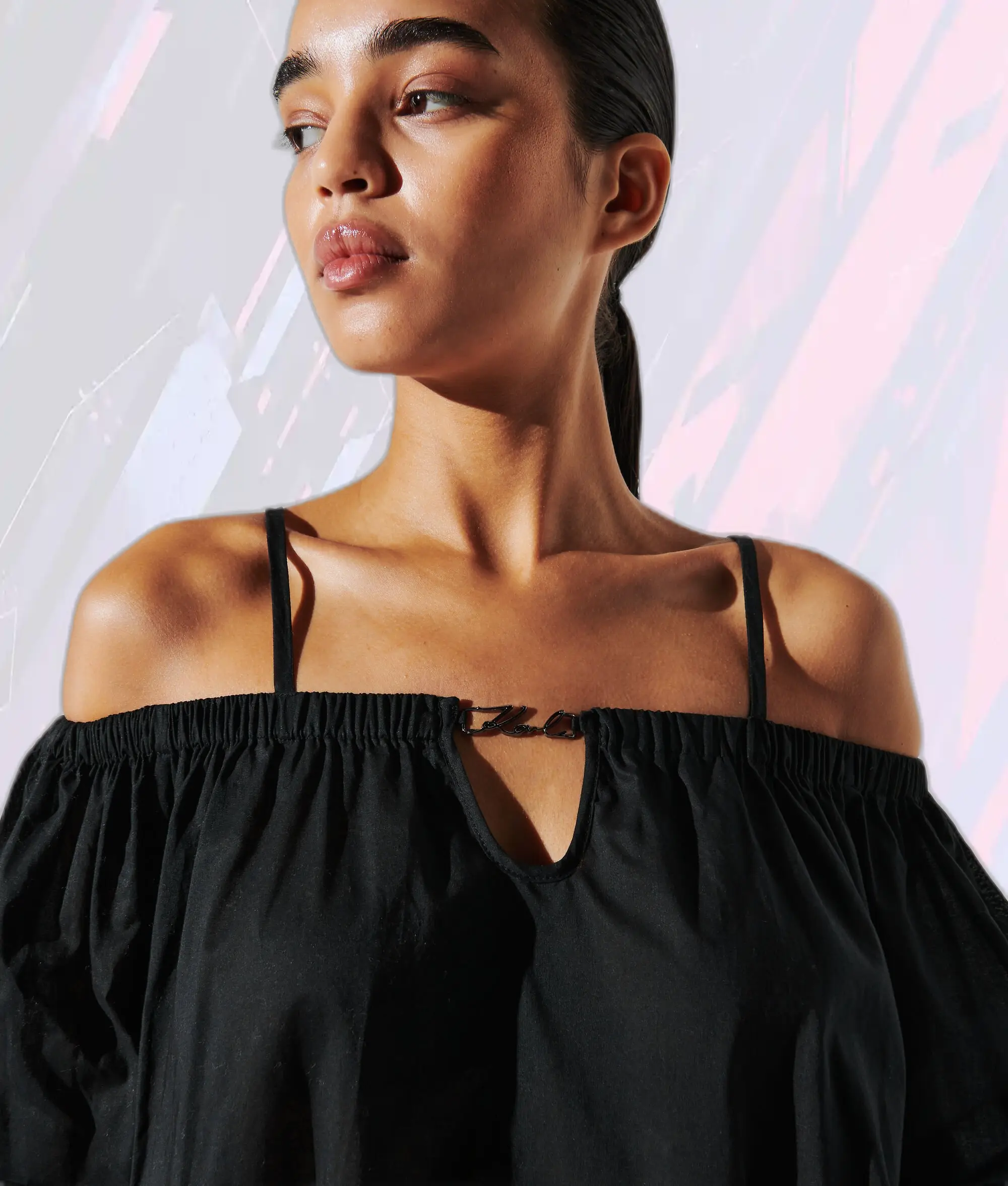 Robe bustier estivale en noir de la collection K Signature par Karl Lagerfeld