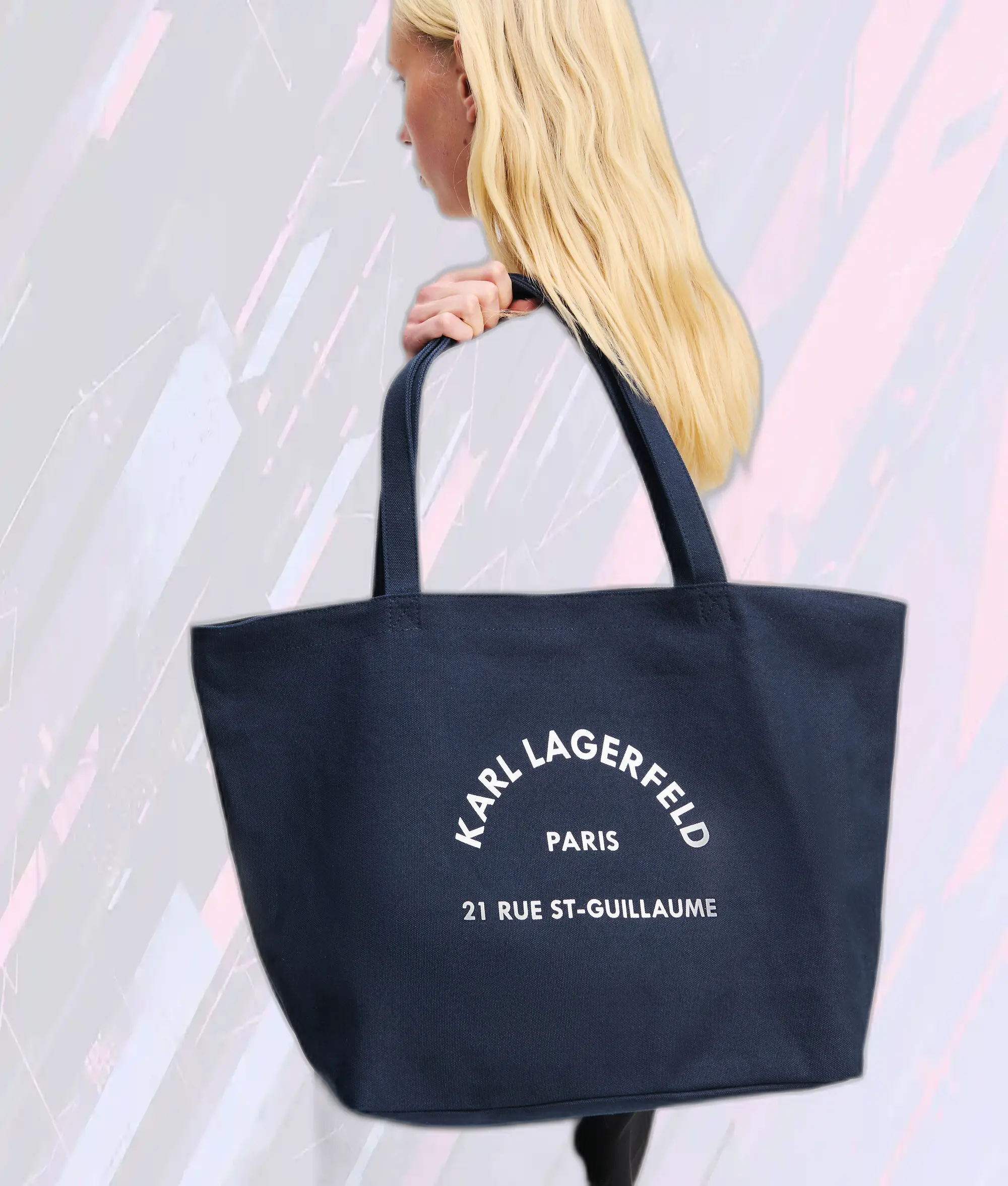 Élégance Parisienne - Sac Shopping Signature Karl Lagerfeld en Noir Iris, Collection Saint-Guillaume
