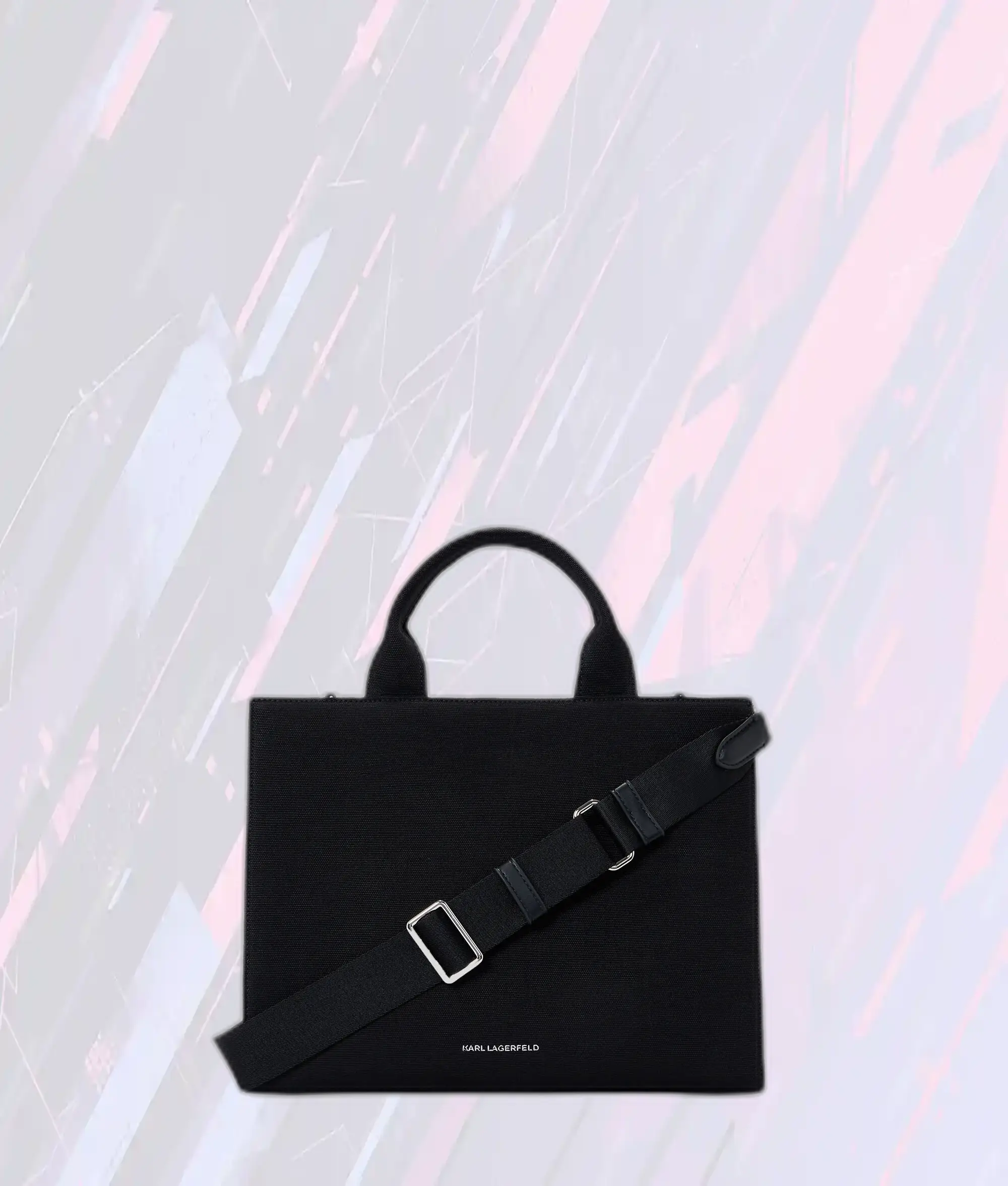 Sac Cabas Karl Lagerfeld Noir à Motif Signature K Brodé - Modèle Carré Taille Moyenne