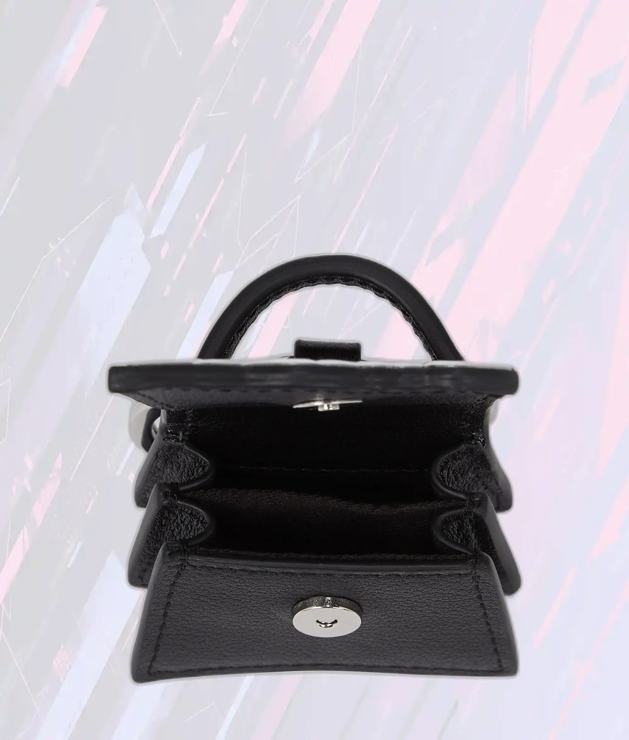 Porte-clés Signature Karl Lagerfeld K Noir en Cuir Véritable