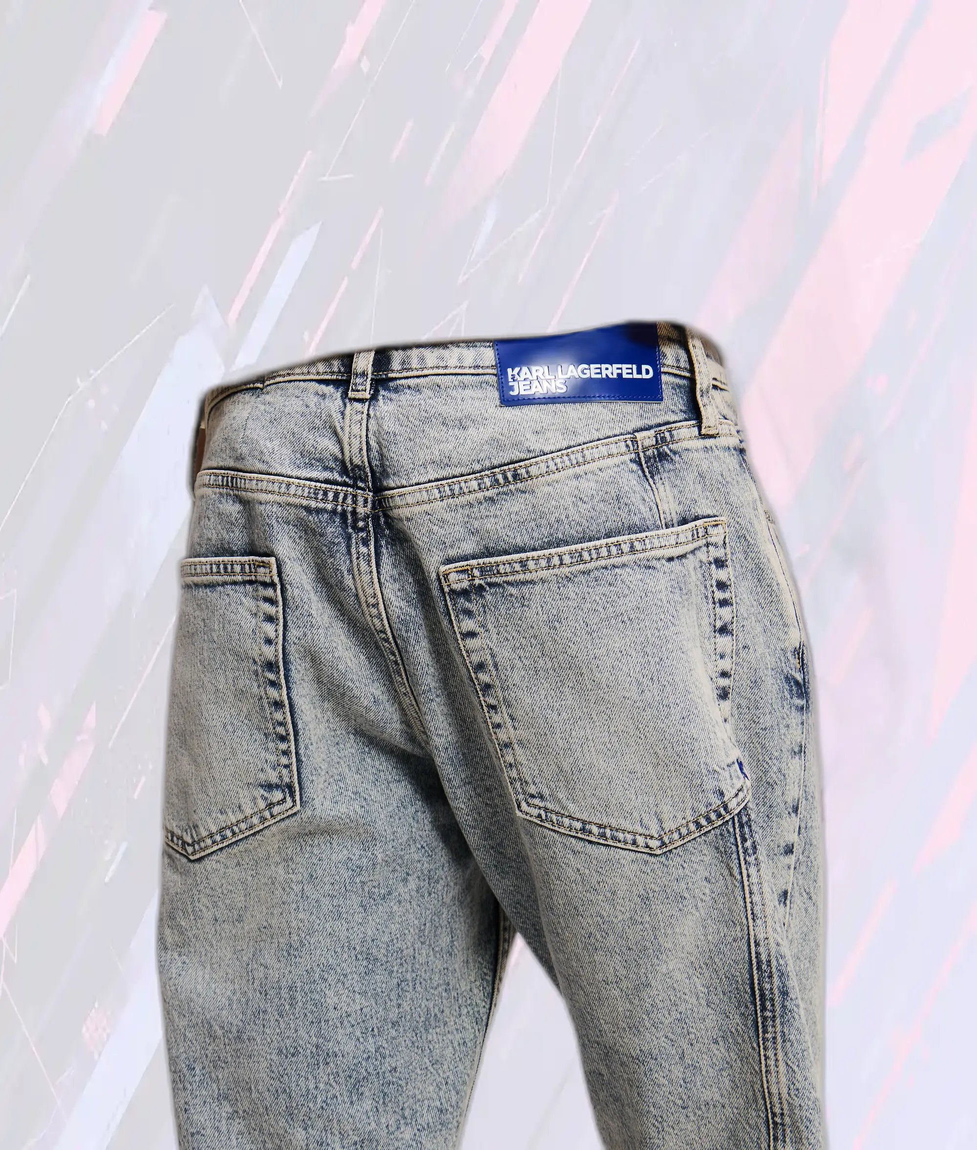 Karl Lagerfeld Jeans Fuselés Délavage Acide Bleu Clair Éclatant