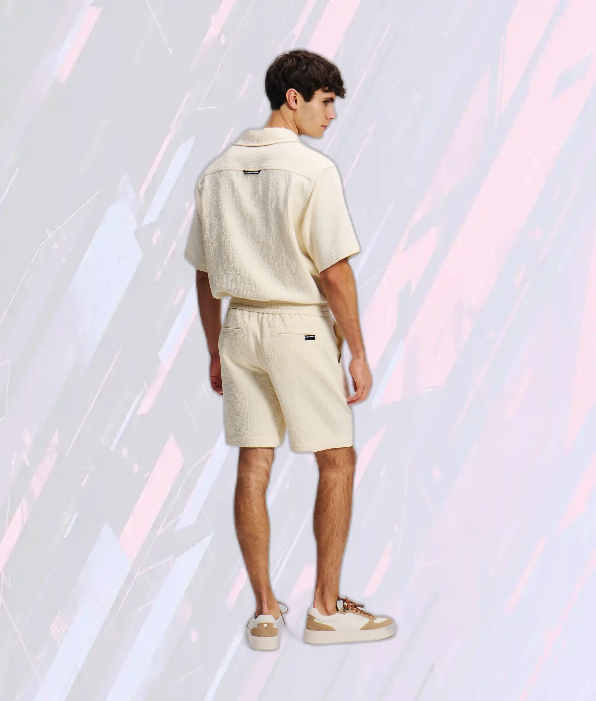 Karl Lagerfeld Shorts Légers Tonalité Crème Cannoli