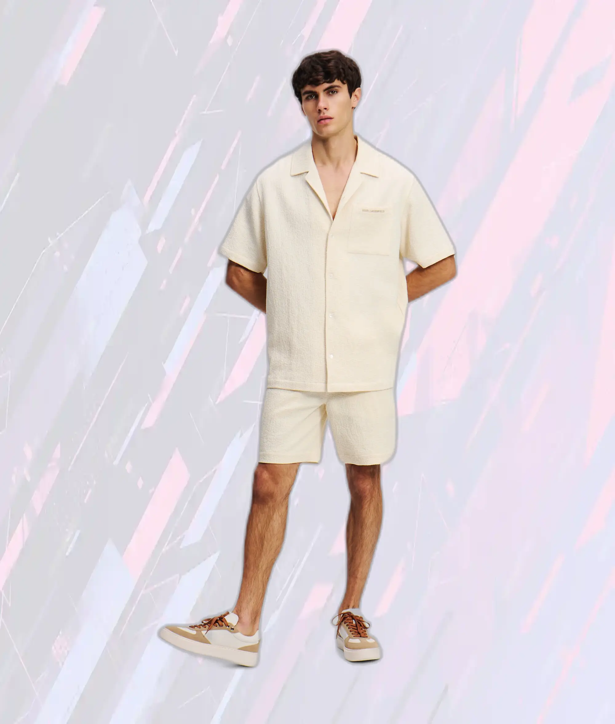 Karl Lagerfeld Shorts Légers Tonalité Crème Cannoli