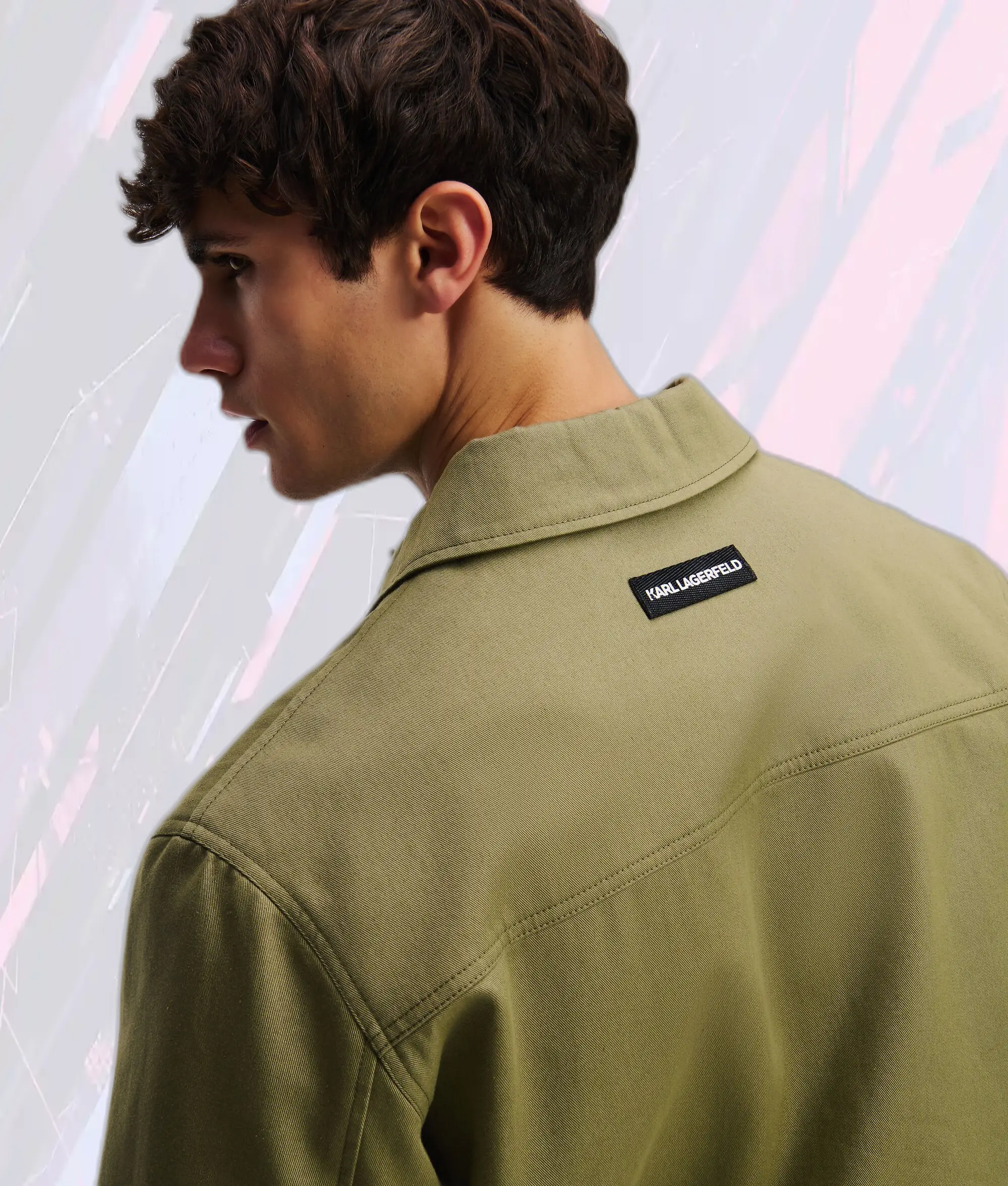 Veste Utilitaire Karl Lagerfeld Vert Cendré - Style Urbain Intemporel