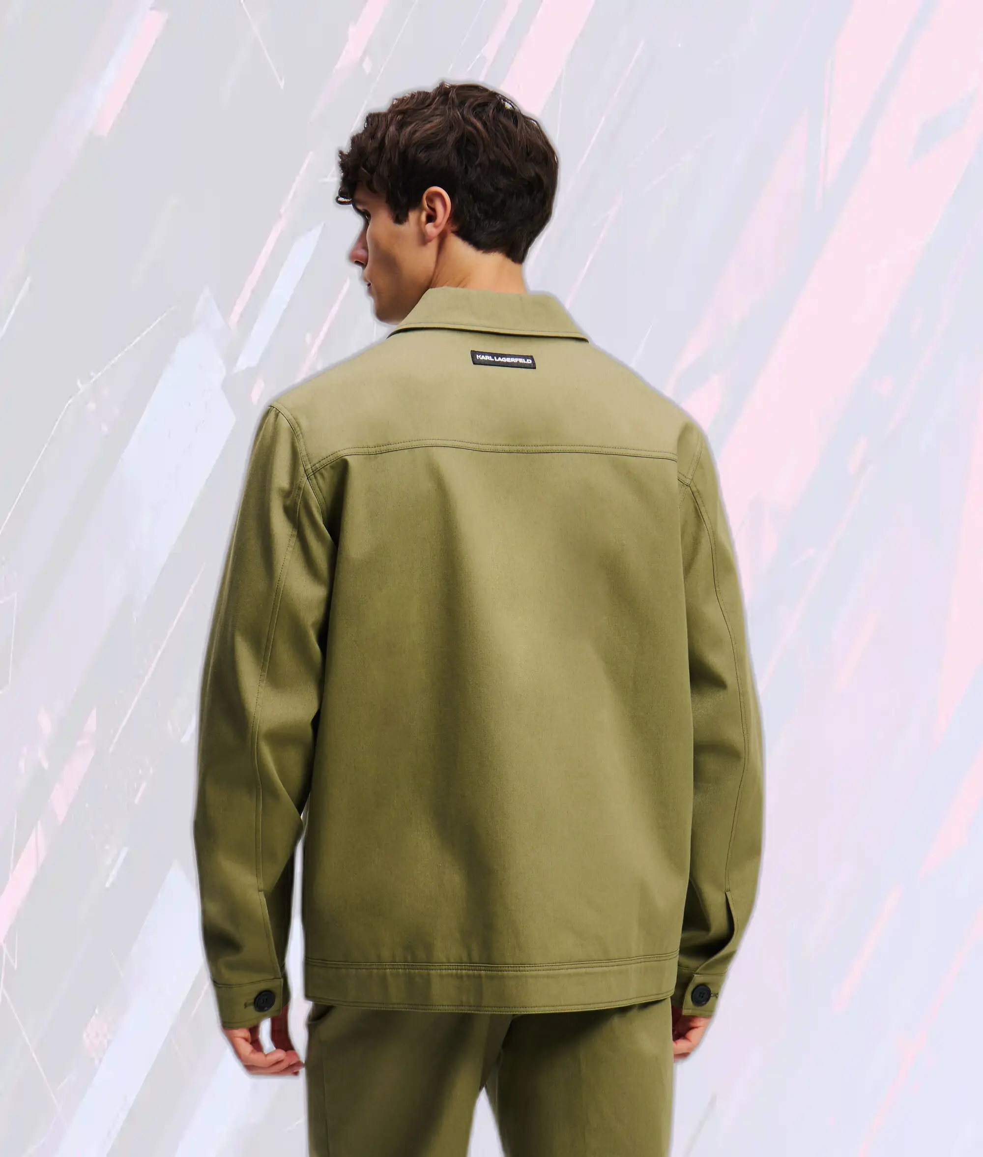 Veste Utilitaire Karl Lagerfeld Vert Cendré - Style Urbain Intemporel